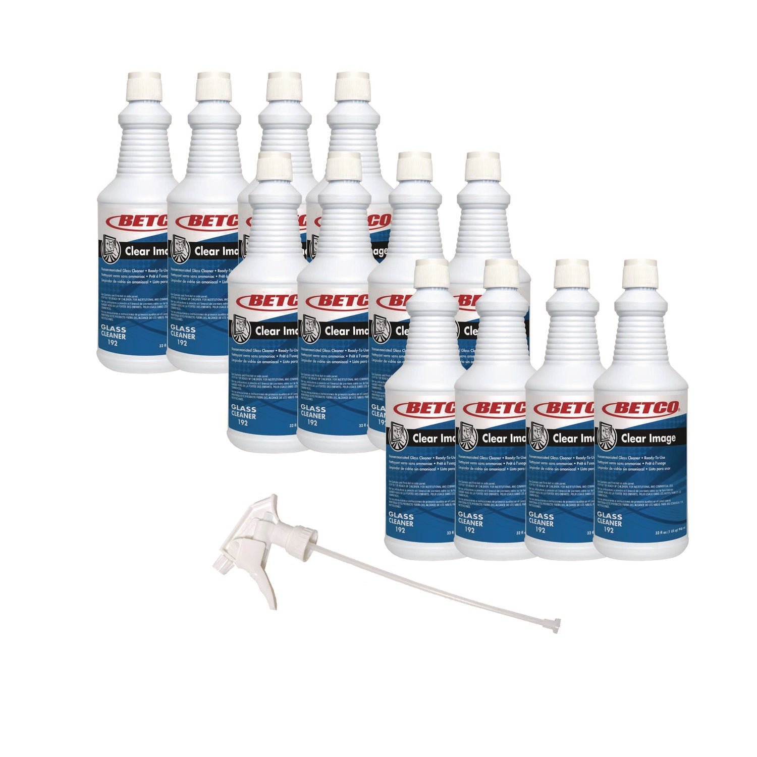 Betco® Clear Image Glass and Surface Cleaner, Rain Fresh Scent, 32 oz Bottle, 12/Carton