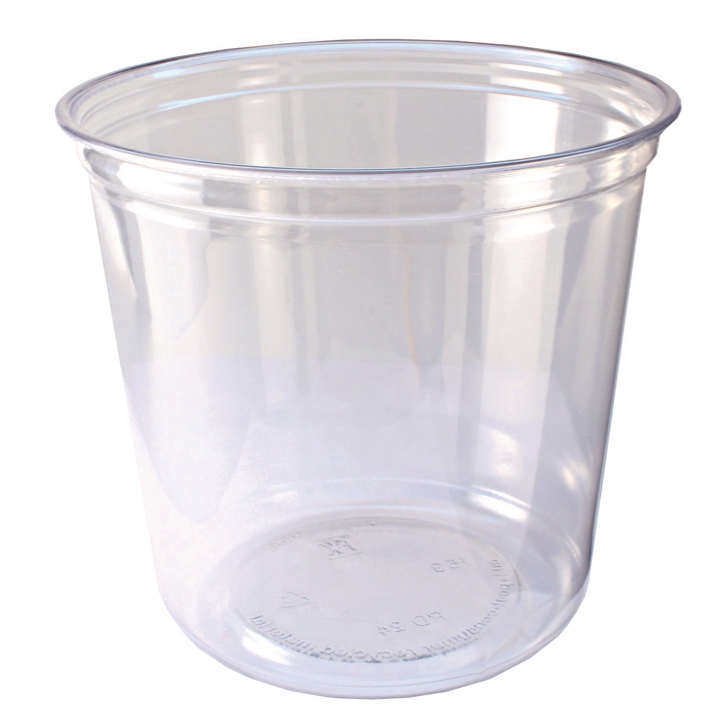 Fabri-Kal® Recycleware Round Deli Container, 24 oz, 4.6" Diameter x 3.6" h, Clear, Plastic, 500/Carton