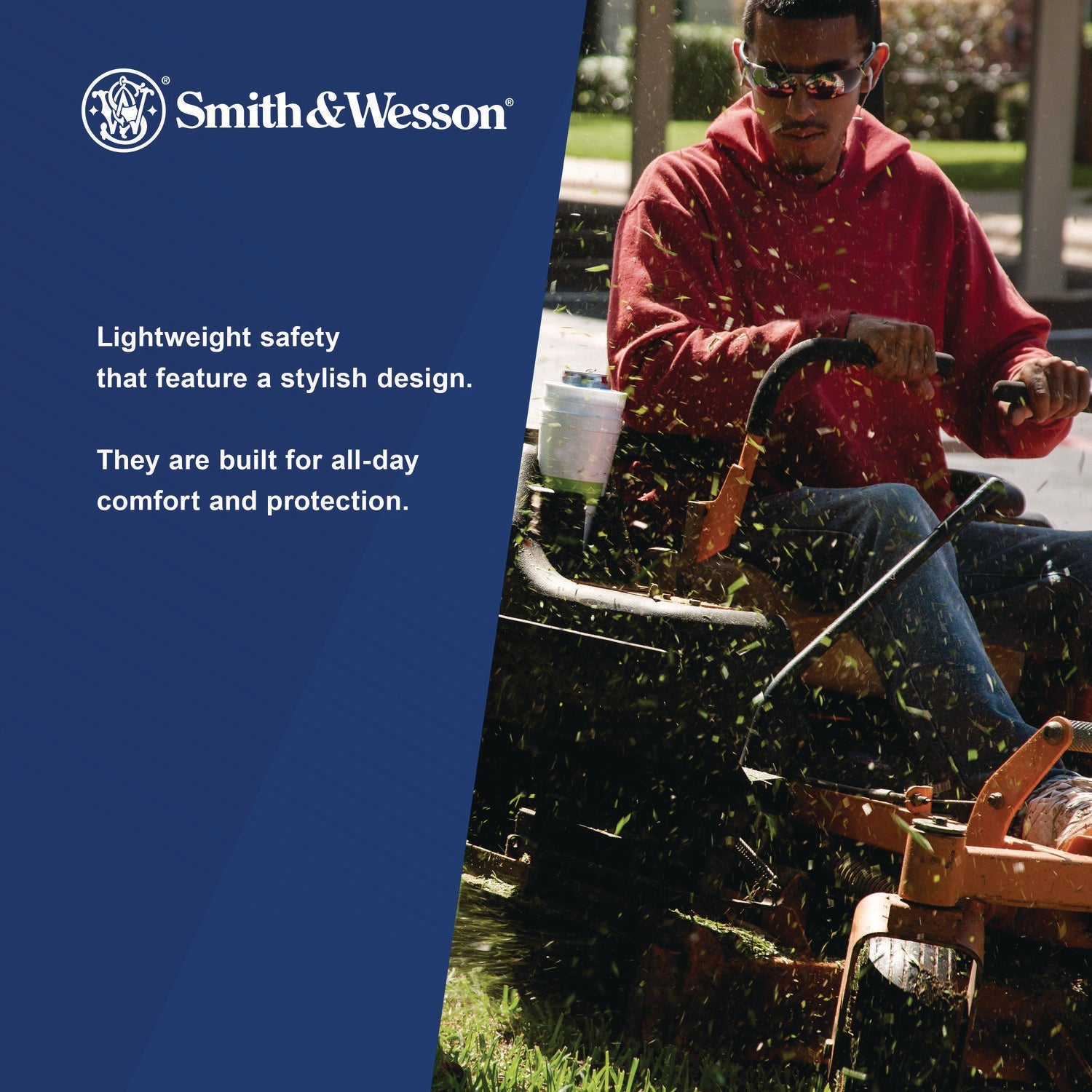 Smith & Wesson® 44 Magnum Safety Glasses, Black Frame, Clear Lens, 12/Box - Bloom Skins