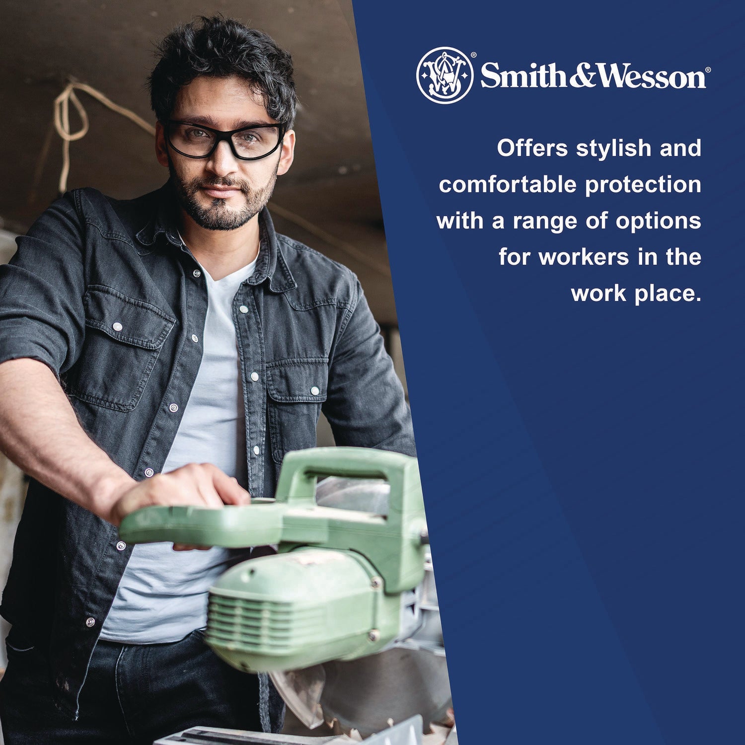 Smith & Wesson® 44 Magnum Safety Glasses, Black Frame, Clear Lens, 12/Box - Bloom Skins