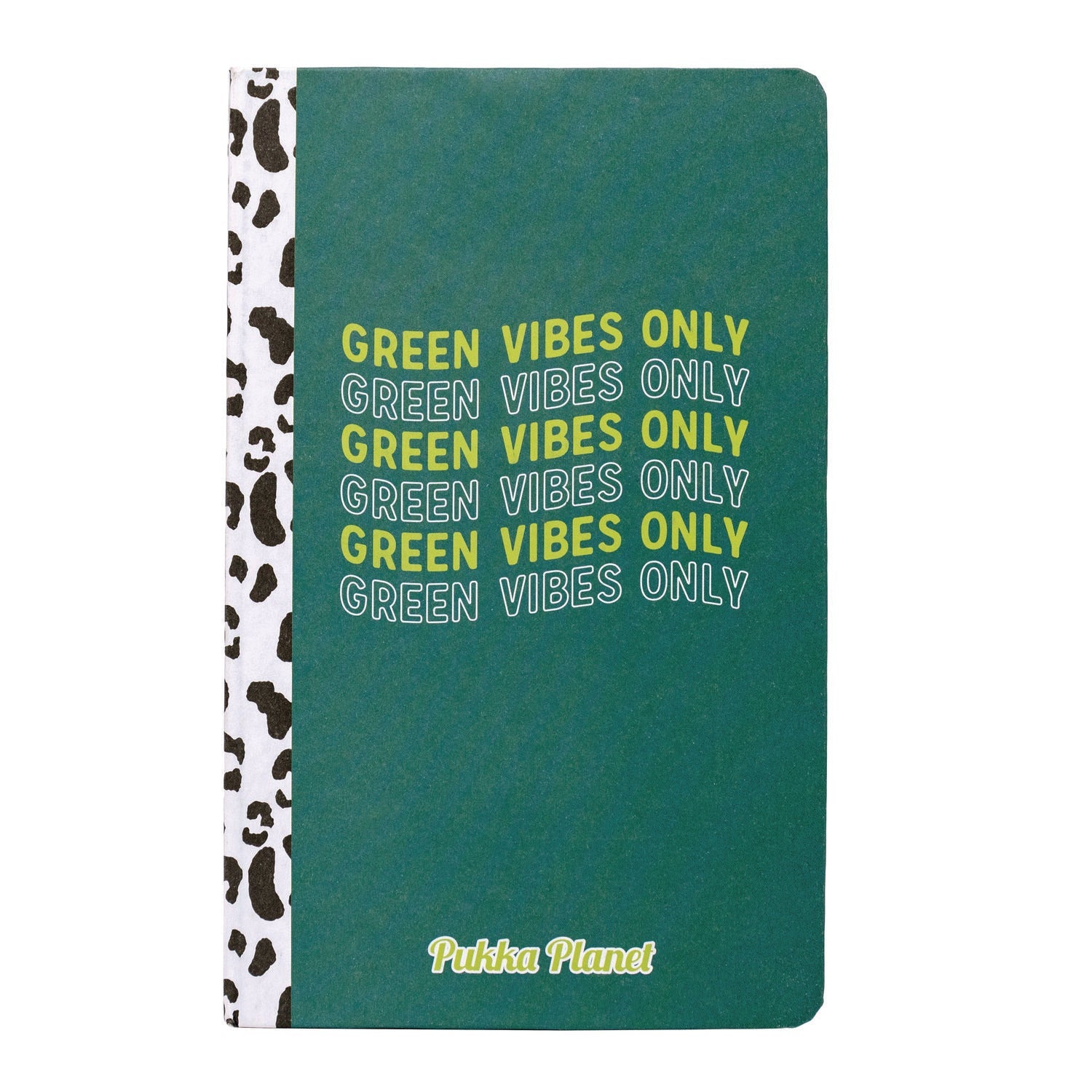 PUKKA PAD® Soft Cover Eco Notebook, 1-Subject, Medium/College Rule, Green/Black/White Cover, (96) 8.3 x 5.8 Sheets