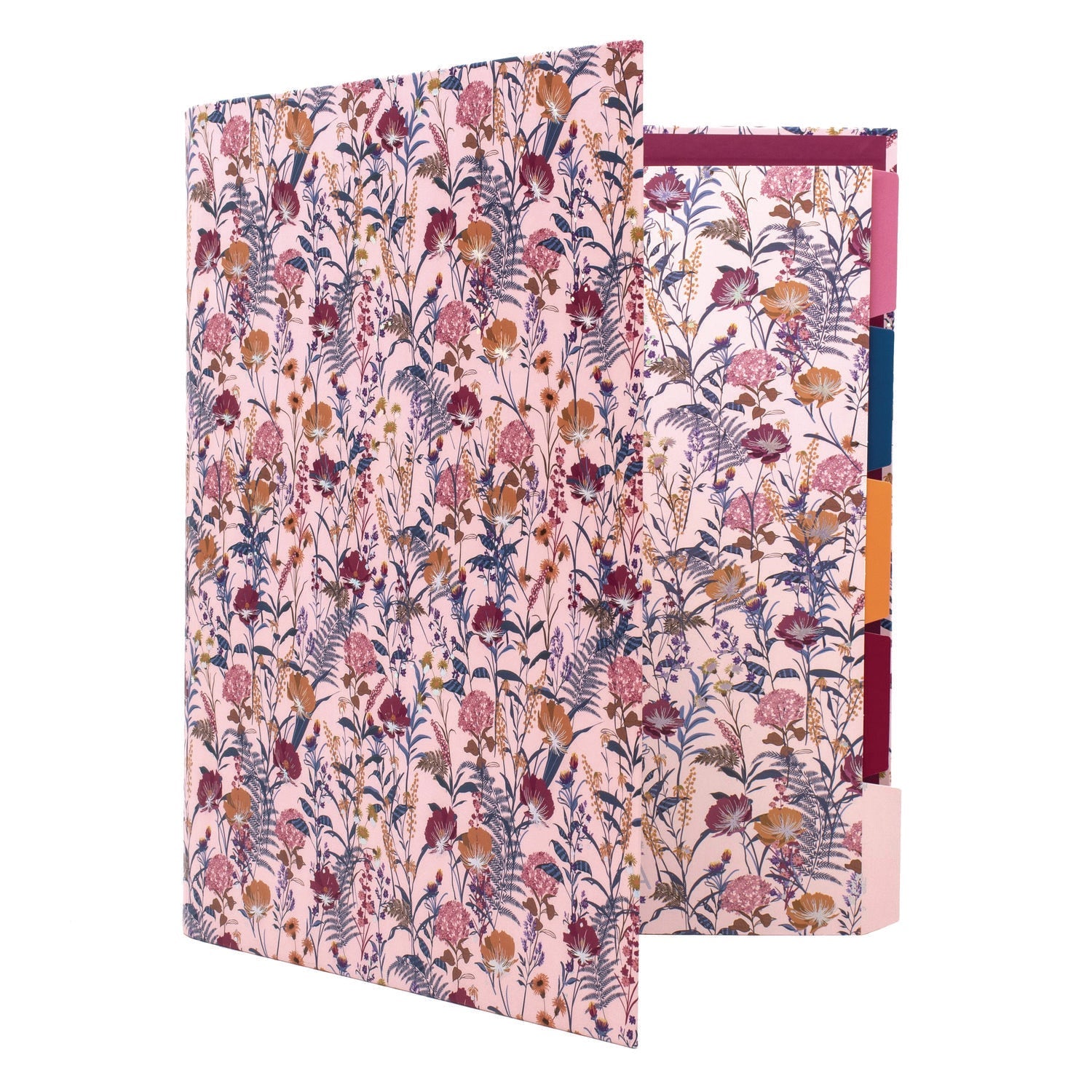 PUKKA PAD® Rollbound Binder, 3 Rings, 1" Capacity, 11 x 8.5, Cream/Yellow/Blue/Red