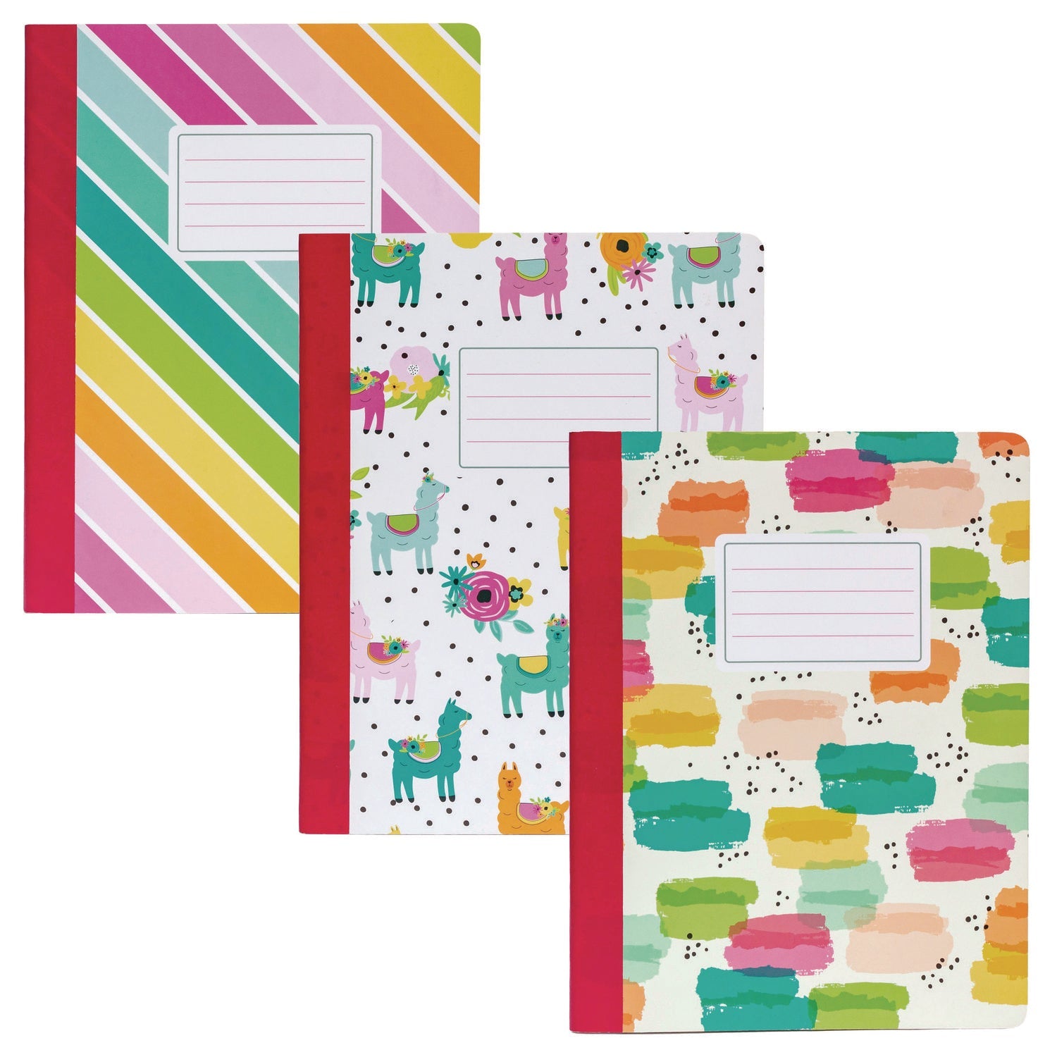 PUKKA PAD® Composition Book, Medium/College Rule, Assorted Covers Colors, (70) 9.75 x 7.5 Sheets, 3/Pack