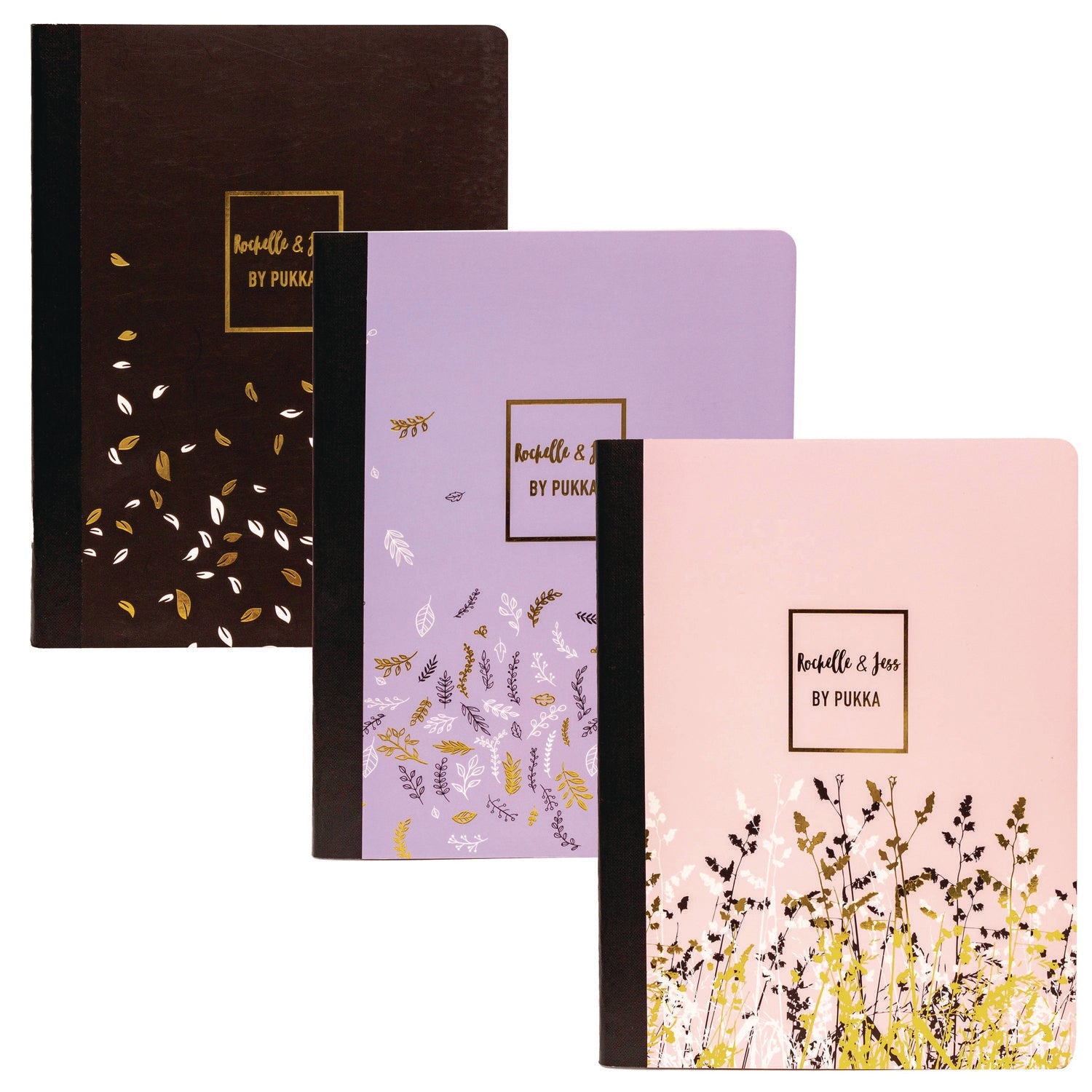 PUKKA PAD® Composition Book, Medium/College Rule, Assorted Floral Covers, (70) 9.75 x 7.5 Sheets, 3/Pack