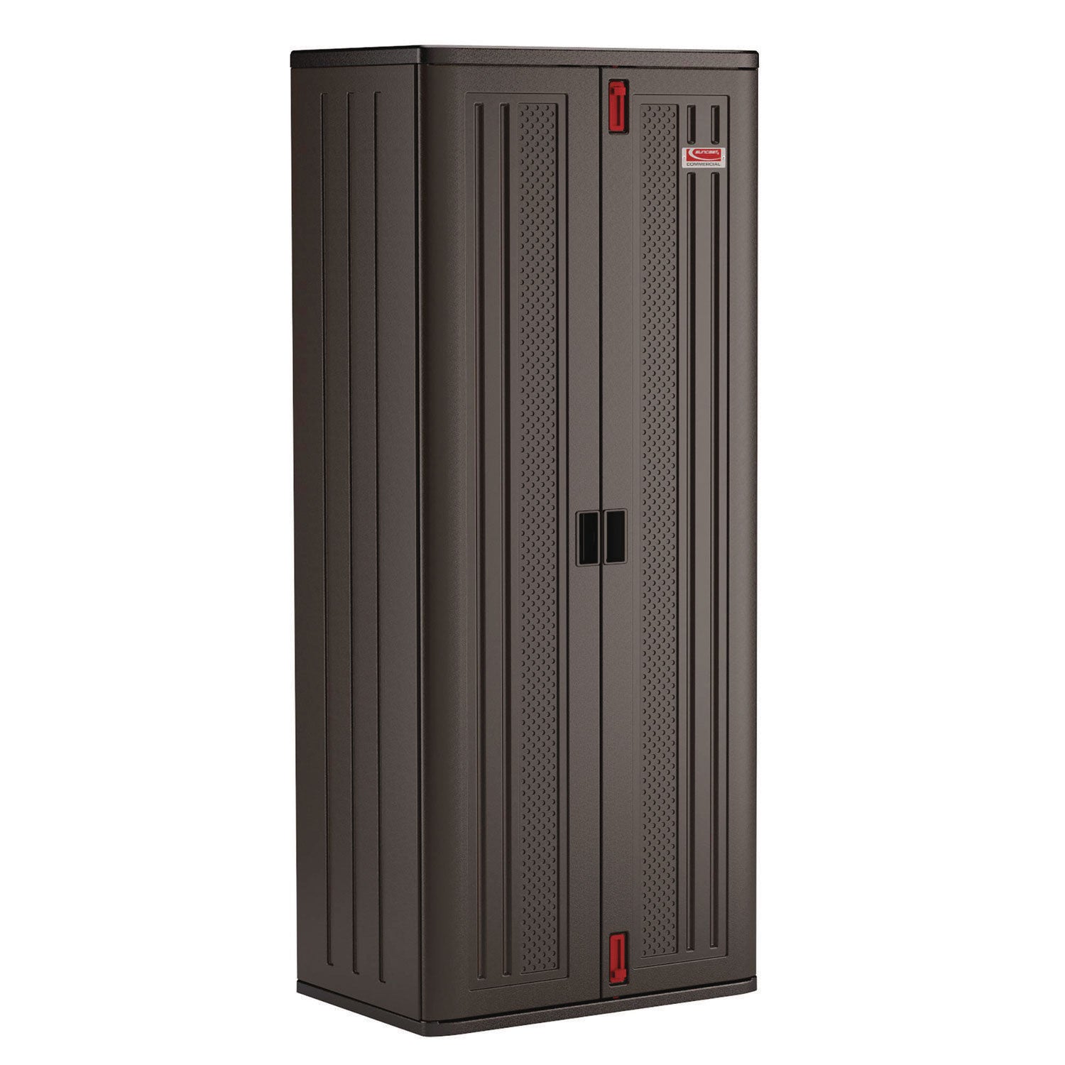 Suncast Commercial® Tall Storage Cabinet, Five Shelves: One Fixed, Four Adjustable, 30" x 20.25" x 72", Gray