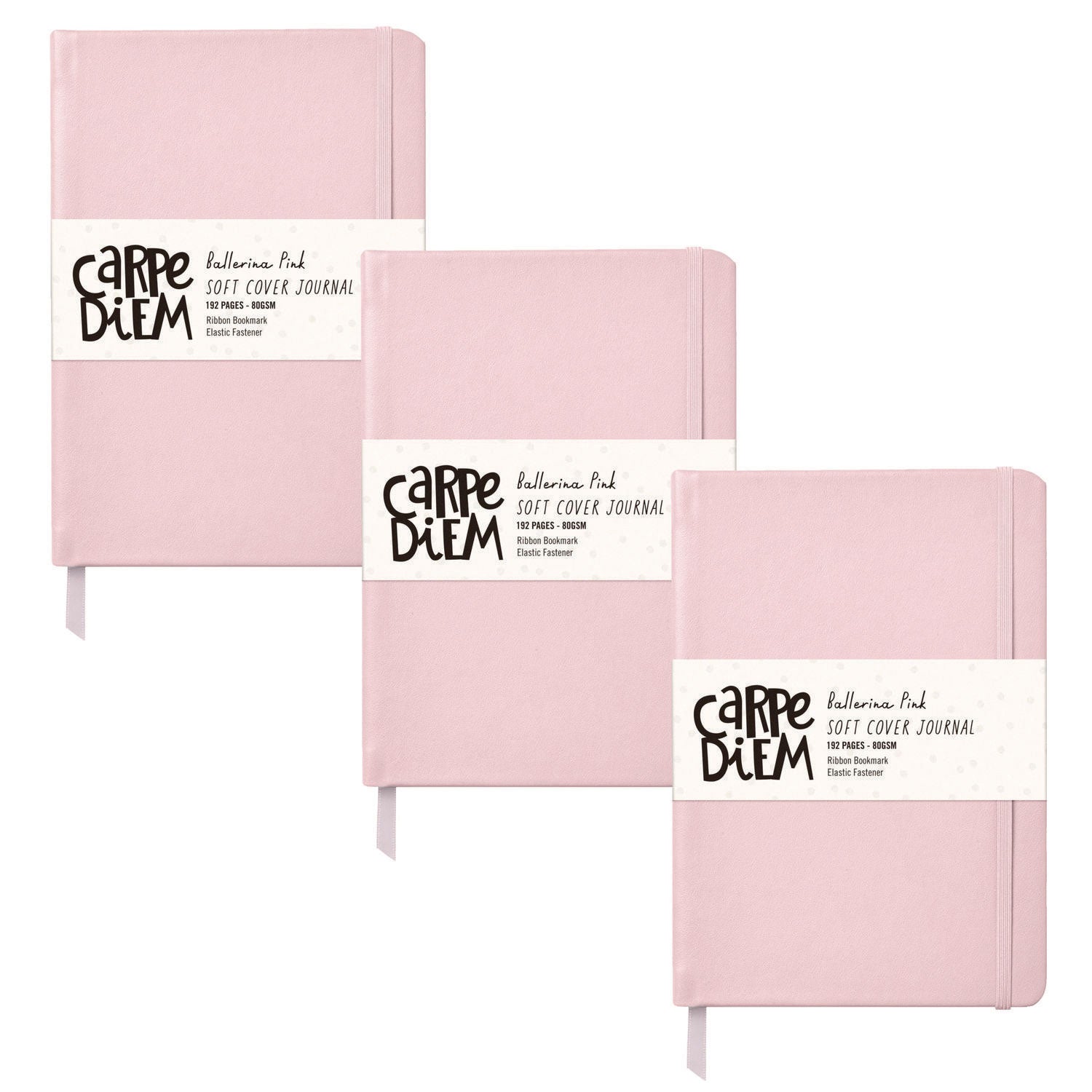 PUKKA PAD® Soft Cover Journal, Medium/College Rule, Pink Cover, (96) 8.3 x 5.2 Sheets, 3/Pack