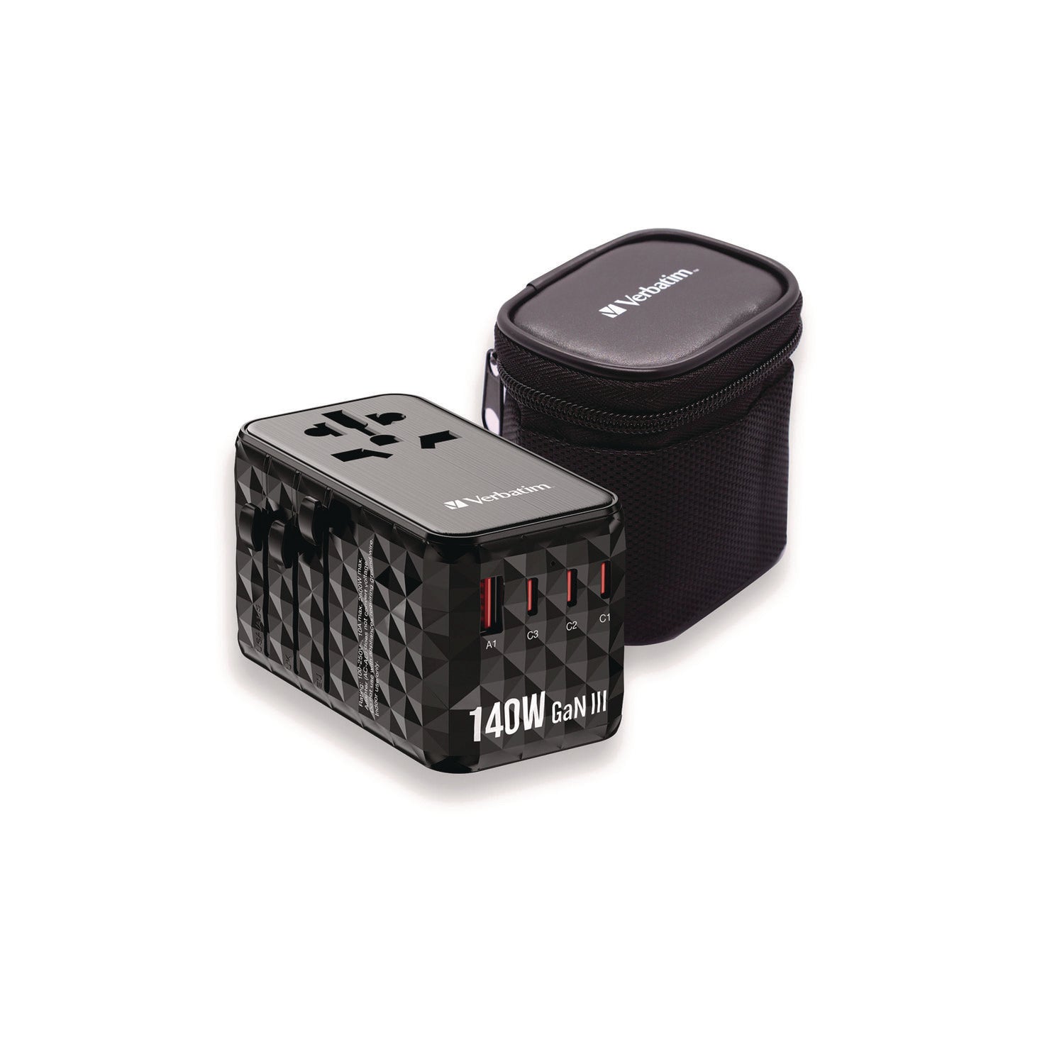 Verbatim® UTA-10 GaN III Universal Travel Adapter, (3) USB-A/(3) USB-C