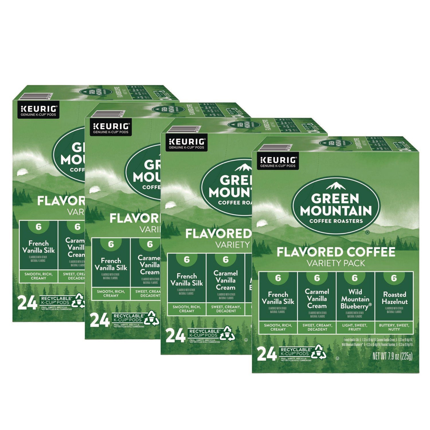 Green Mountain Coffee® Flavored Variety Coffee K-Cups, Assorted Flavors, 96/Carton
