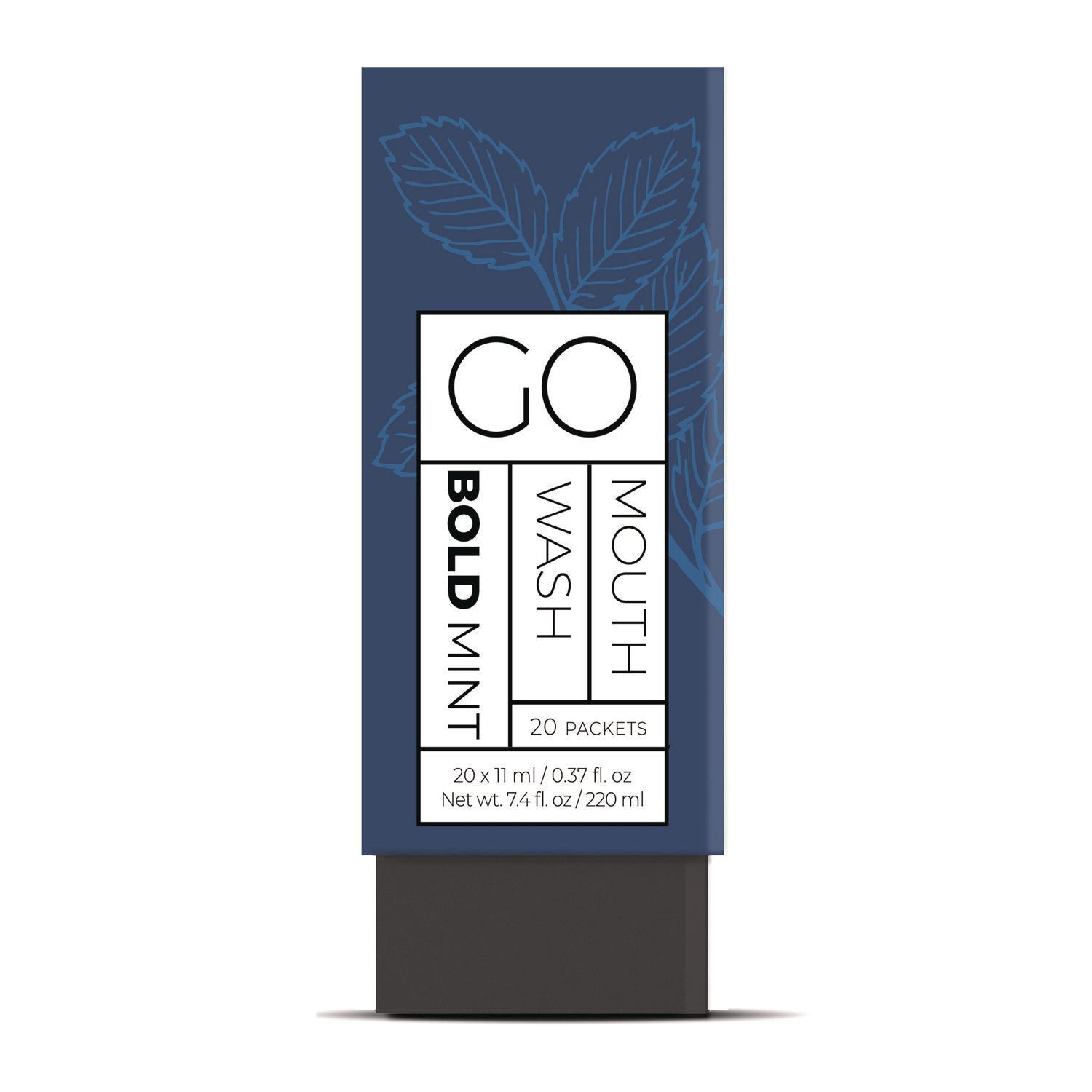 Go Mouthwash Individual Mouthwash Packets, Display Pack, Mint Flavor, 0.37 oz Packet, 20/Pack