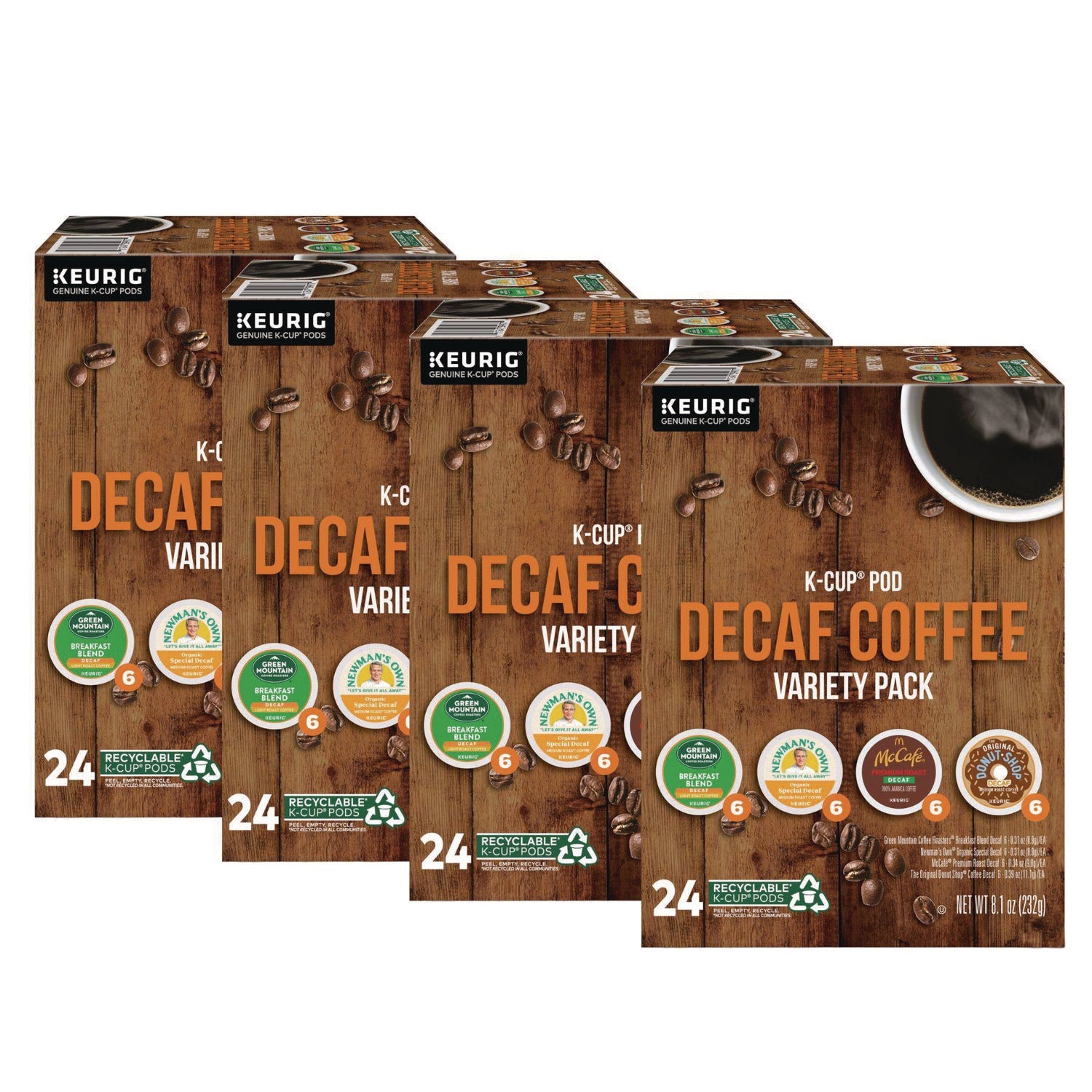 Green Mountain Coffee® Decaf Variety Coffee K-Cups, Assorted Flavors, 96/Carton