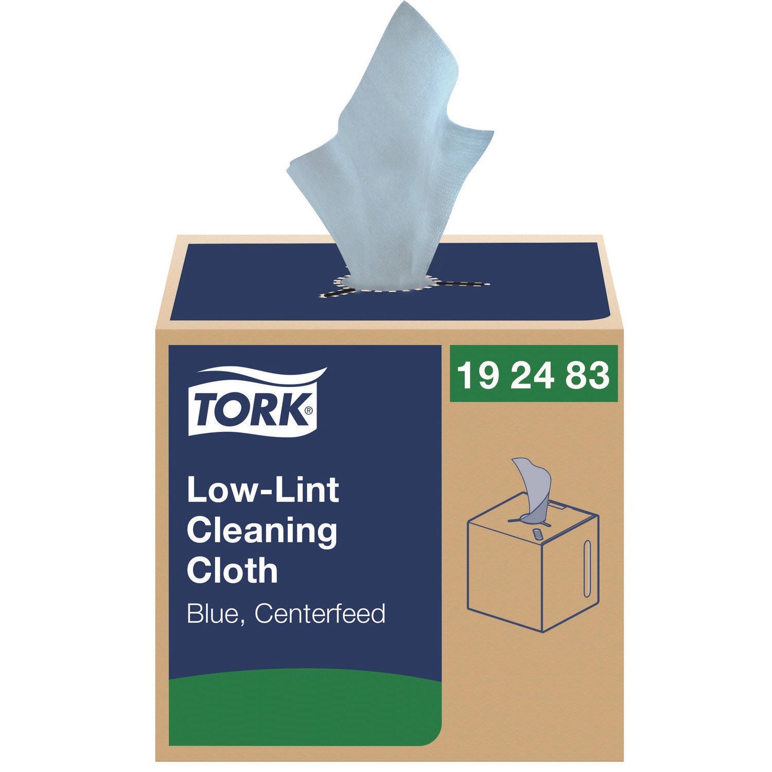 Tork® Low-Lint Cleaning Cloths, 1-Ply, 15 x 15, Blue, 240 Sheets, 4 Boxes/Carton