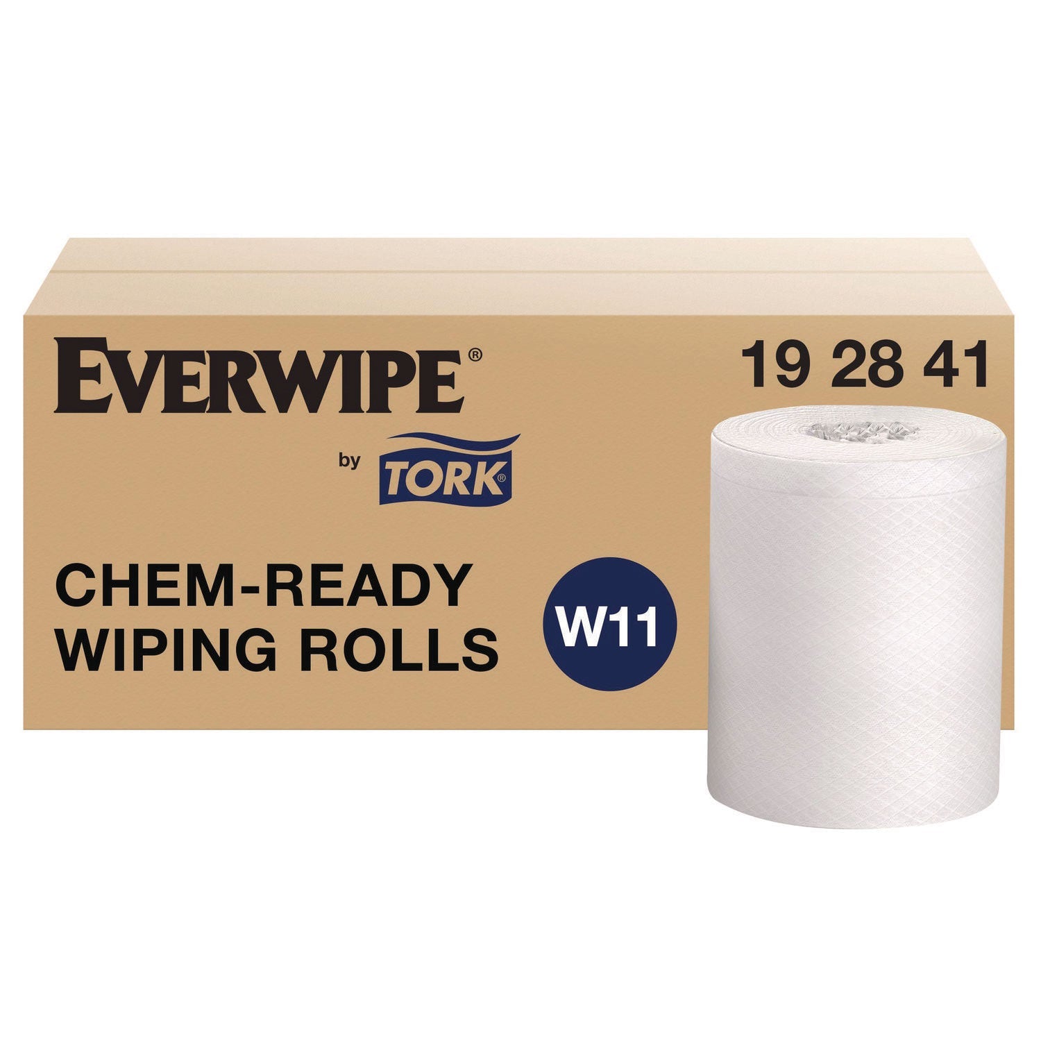Tork® Chem-Ready Wiping Rolls, 1-Ply, 12 x 12, White, 90 Sheets, 6 Rolls/Carton