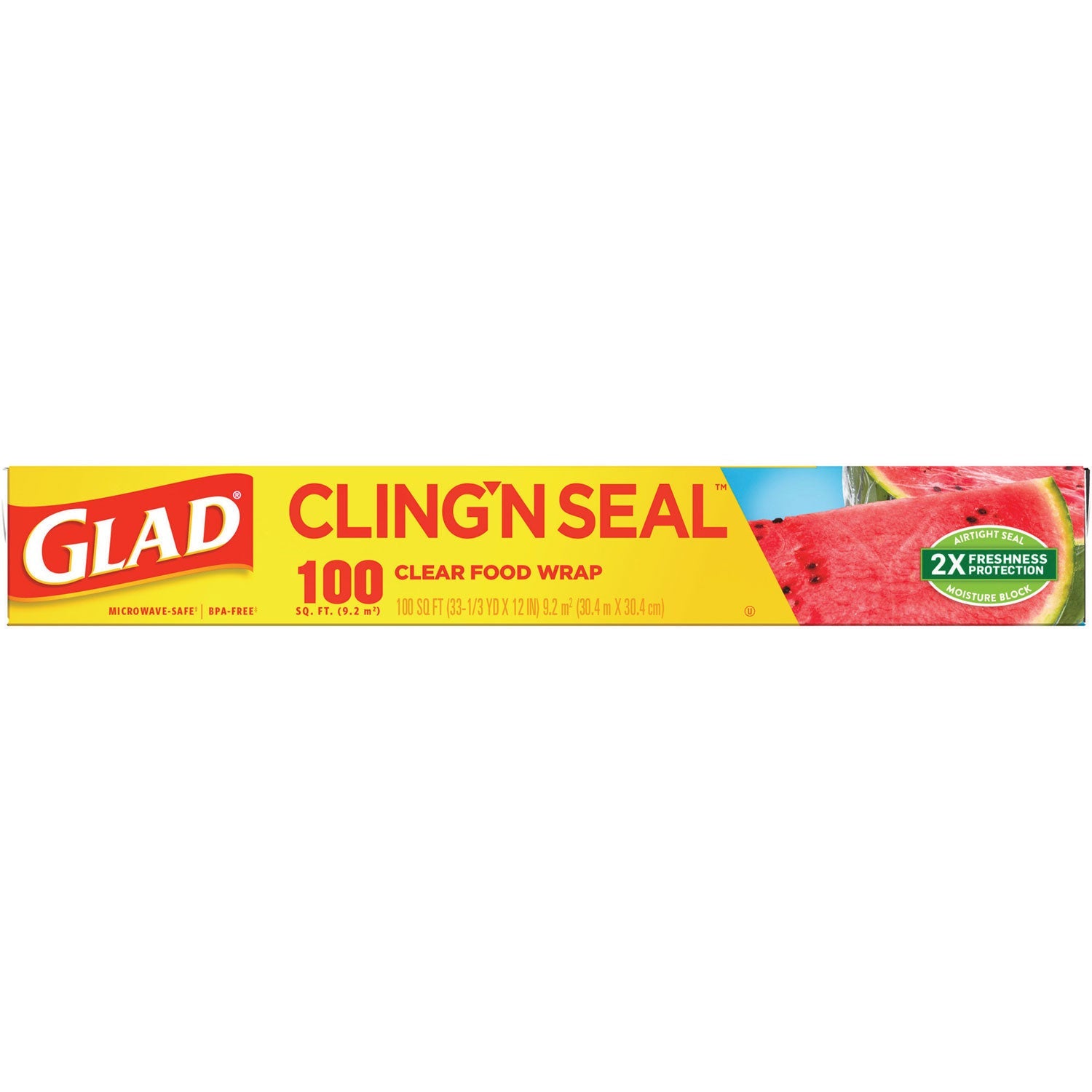 Glad® Cling'N Seal Plastic Food Wrap, 12" x 33.3 yd, 100 sq ft Roll, 16 Rolls/Carton - Bloom Skins