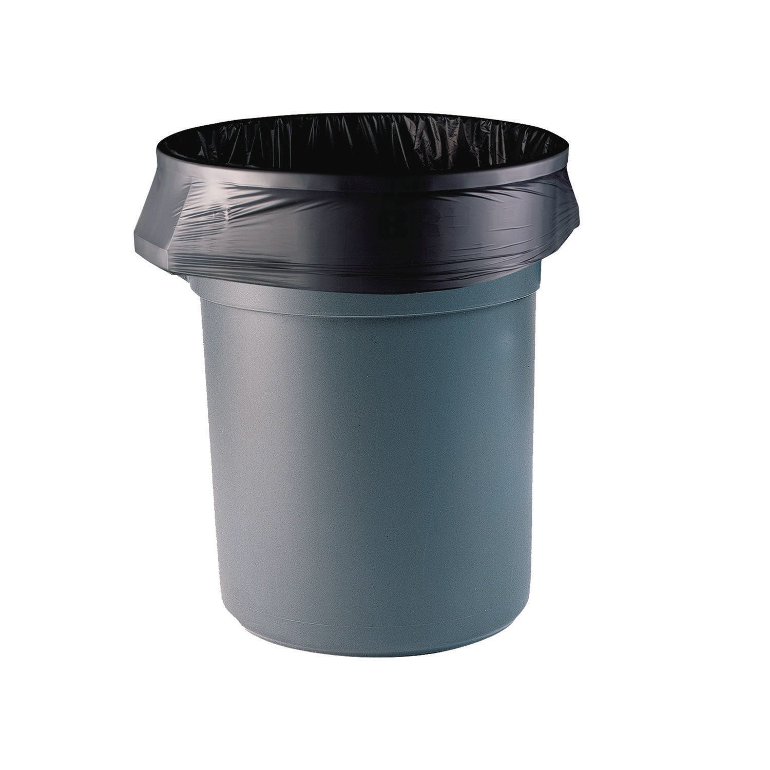 Heritage High-Density Waste Can Liners, 45 gal, 12 mic, 40" x 48", Black, Roll, 250/Carton