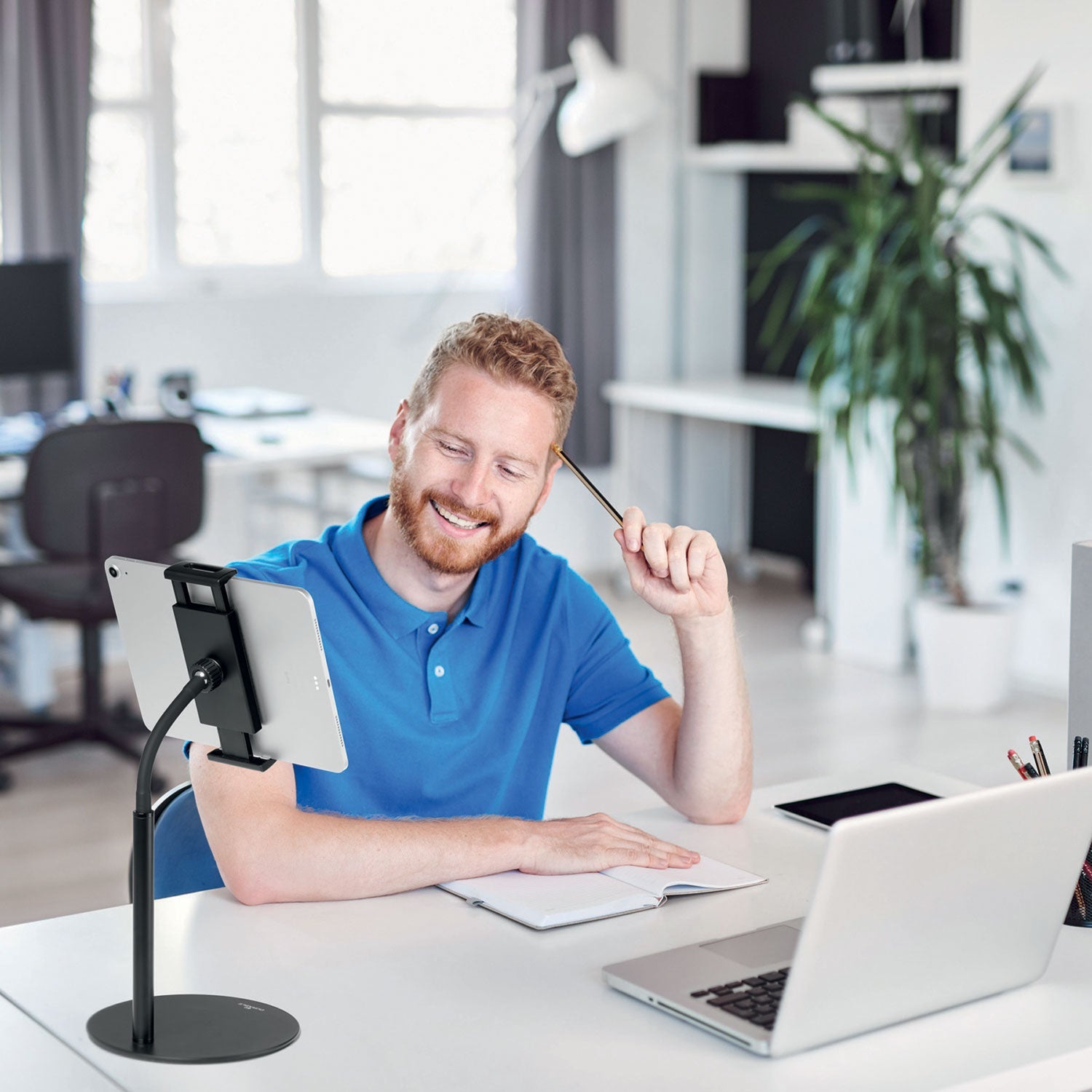 Durable® TWIST Black Table Stand for Tablets, Black - Bloom Skins