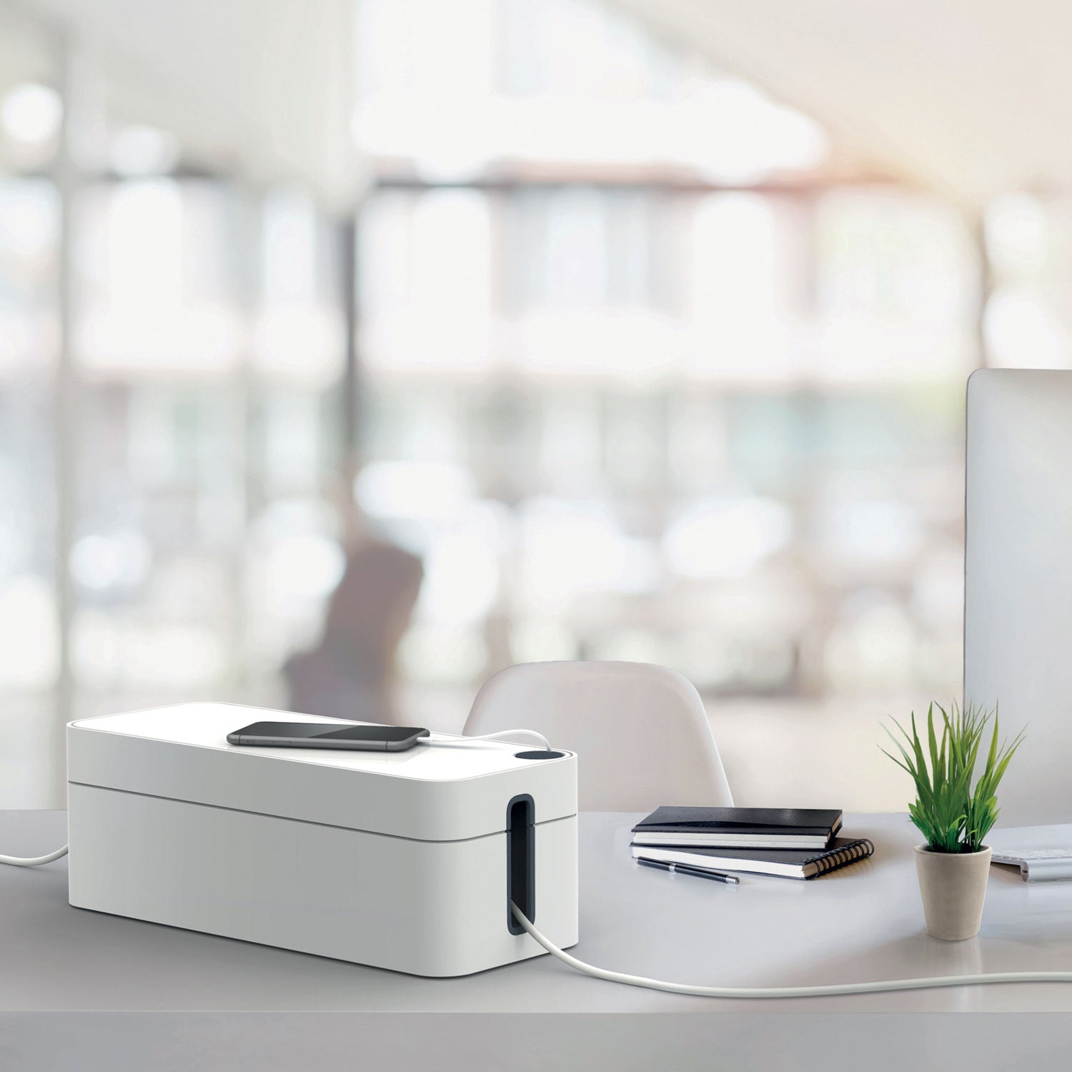 Durable® CAVOLINE Cable Management Box, 16" w x 6.1" d x 5.5" h, Large, Gray - Bloom Skins