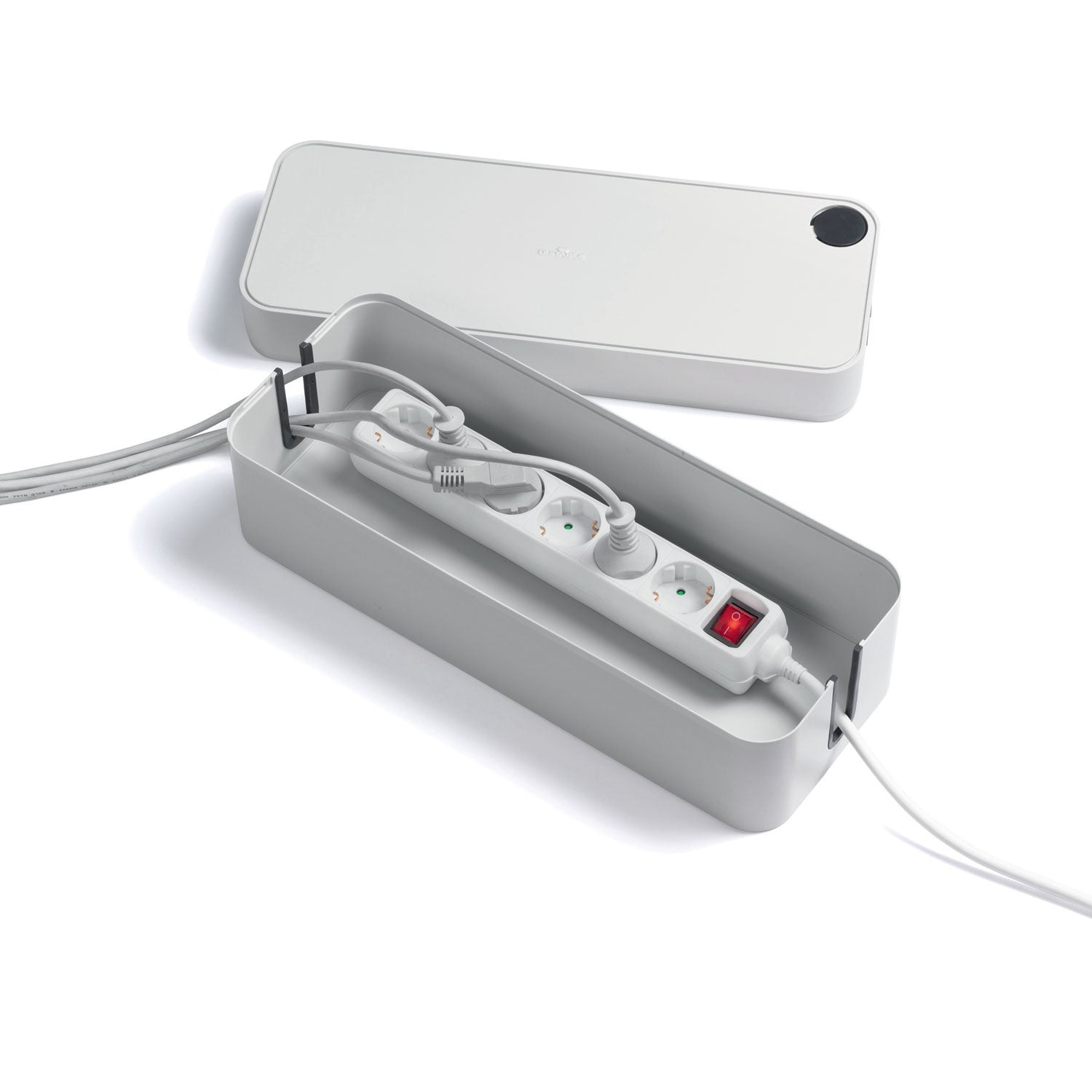 Durable® CAVOLINE Cable Management Box, 16" w x 6.1" d x 5.5" h, Large, Gray - Bloom Skins