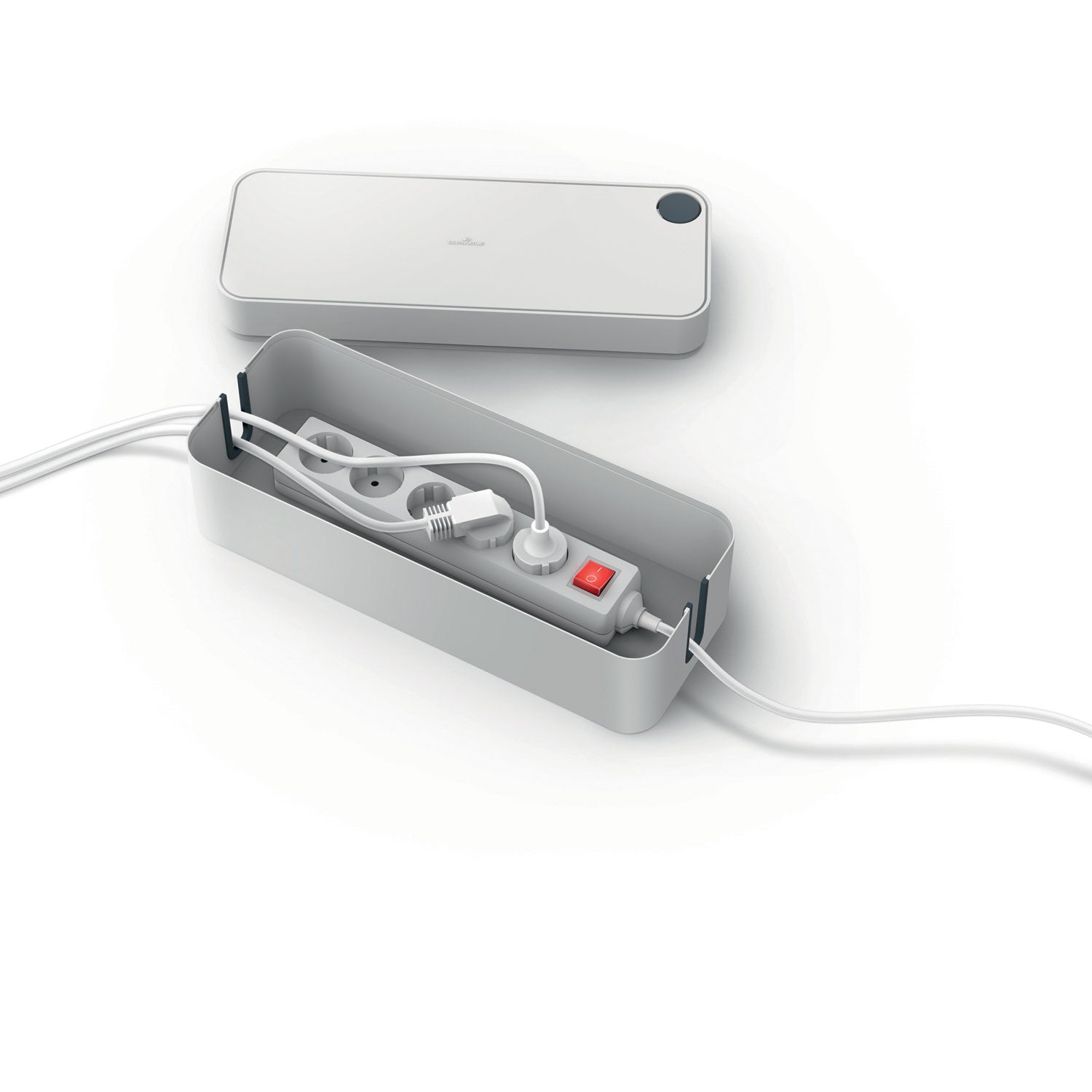 Durable® CAVOLINE Cable Management Box, 16" w x 6.1" d x 5.5" h, Large, Gray - Bloom Skins