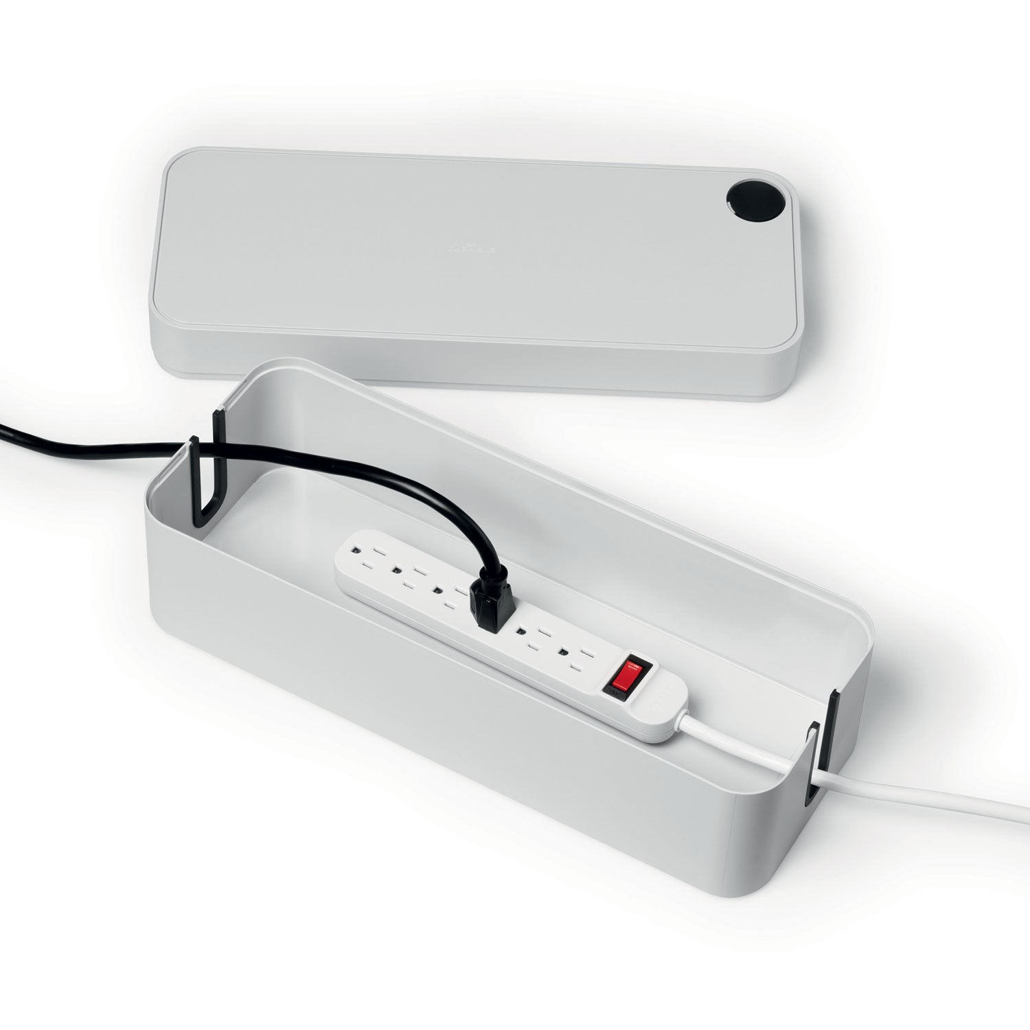 Durable® CAVOLINE Cable Management Box, 16" w x 6.1" d x 5.5" h, Large, Gray - Bloom Skins