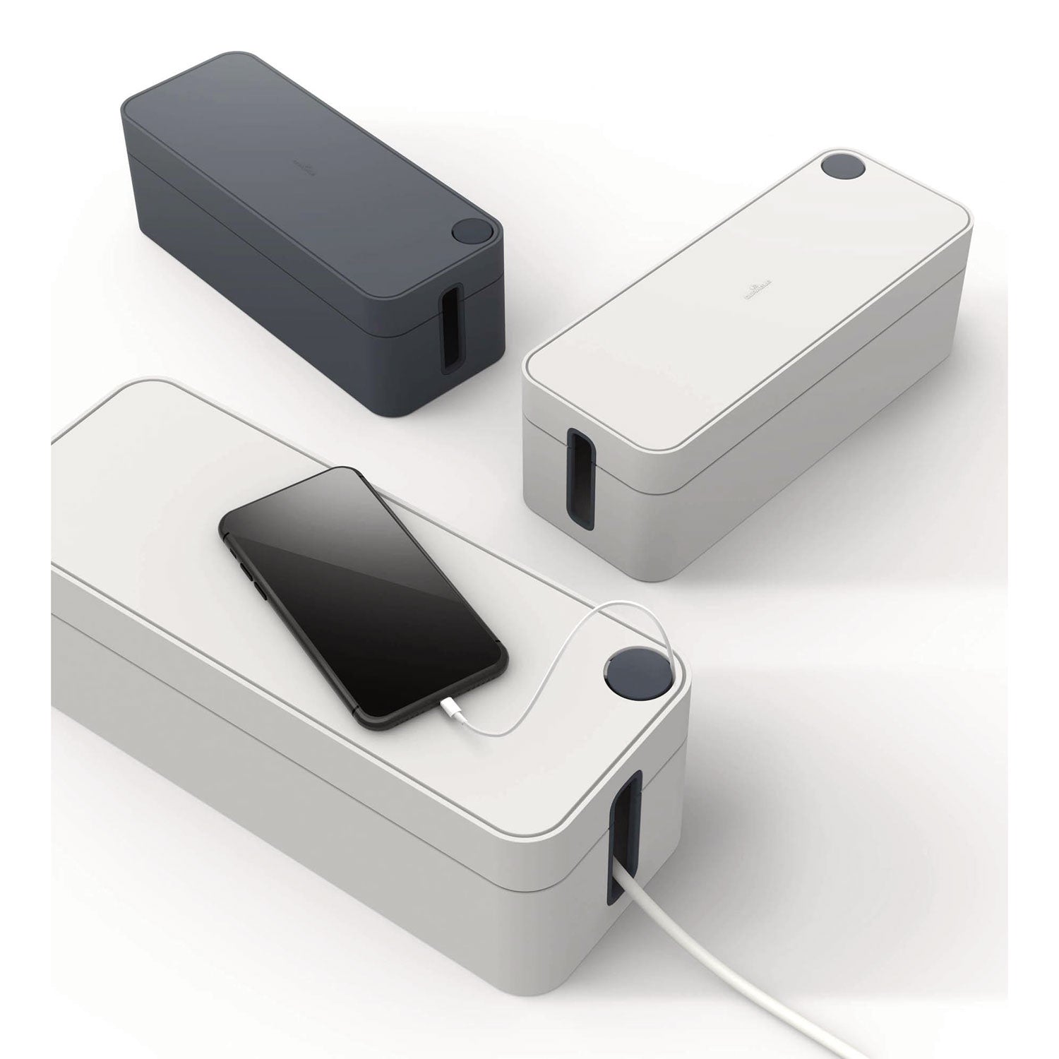 Durable® CAVOLINE Cable Management Box, 16" w x 6.1" d x 5.5" h, Large, Gray - Bloom Skins