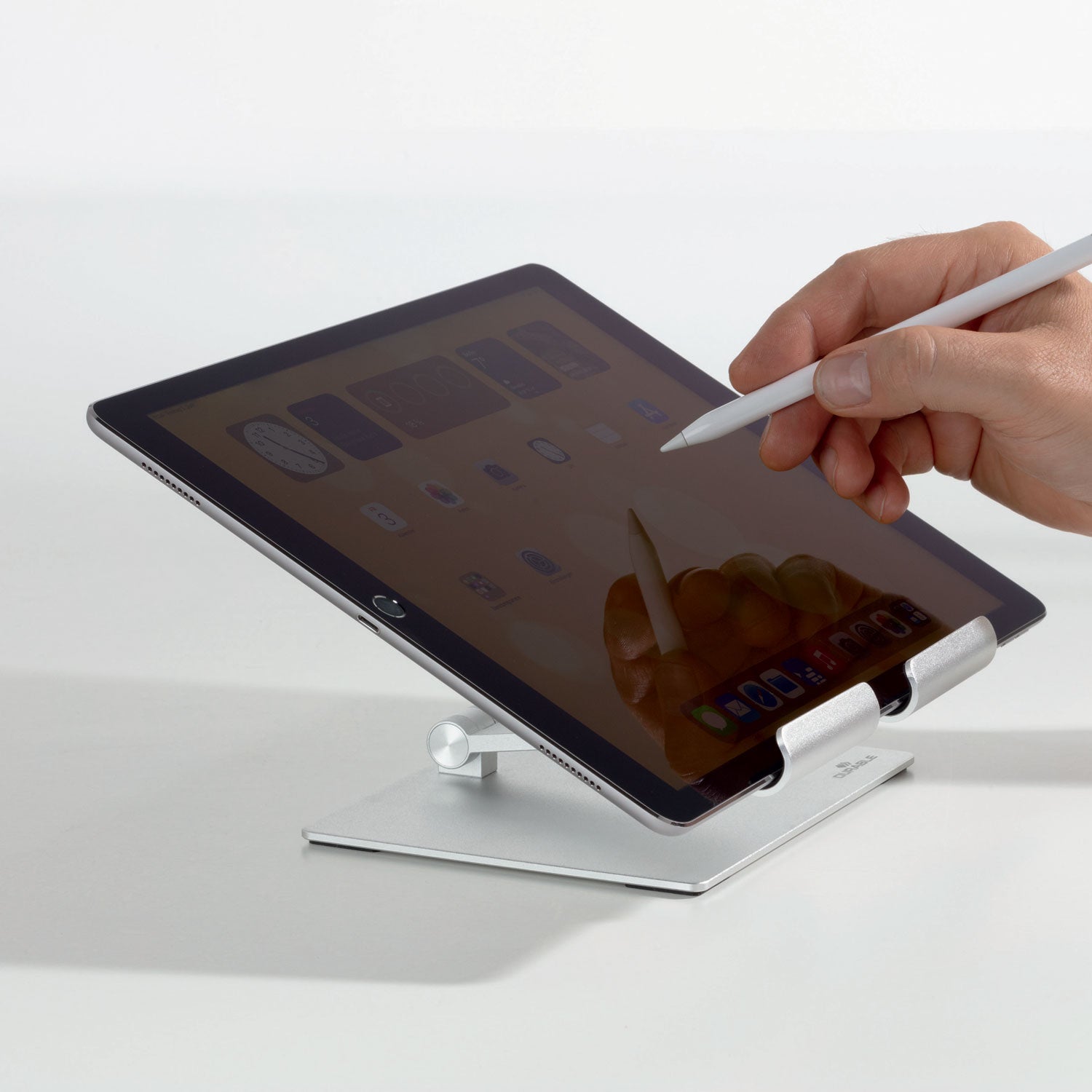 Durable® Adjustable Tablet Stand, Silver - Bloom Skins
