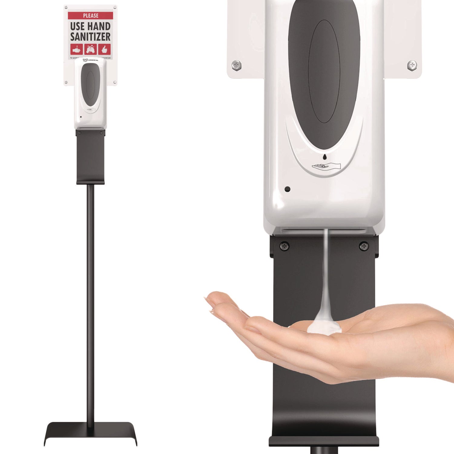 HLS Commercial® Sanitizer Dispenser, 1,000 mL, 13 x 11.5 x 63, Silver