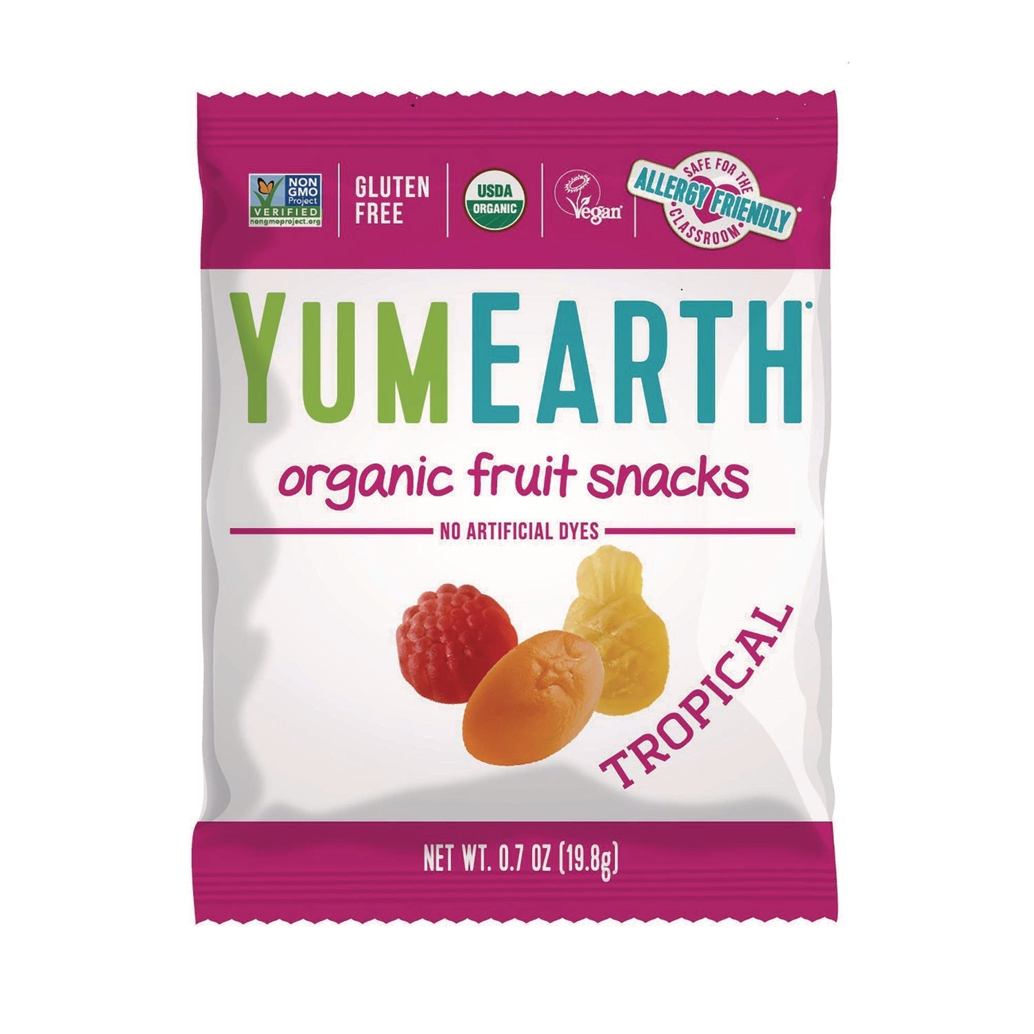 YumEarth Organic Tropical Fruit Pack Snacks, Assorted Flavors, 0.7 oz Bag, 35/Carton - Bloom Skins