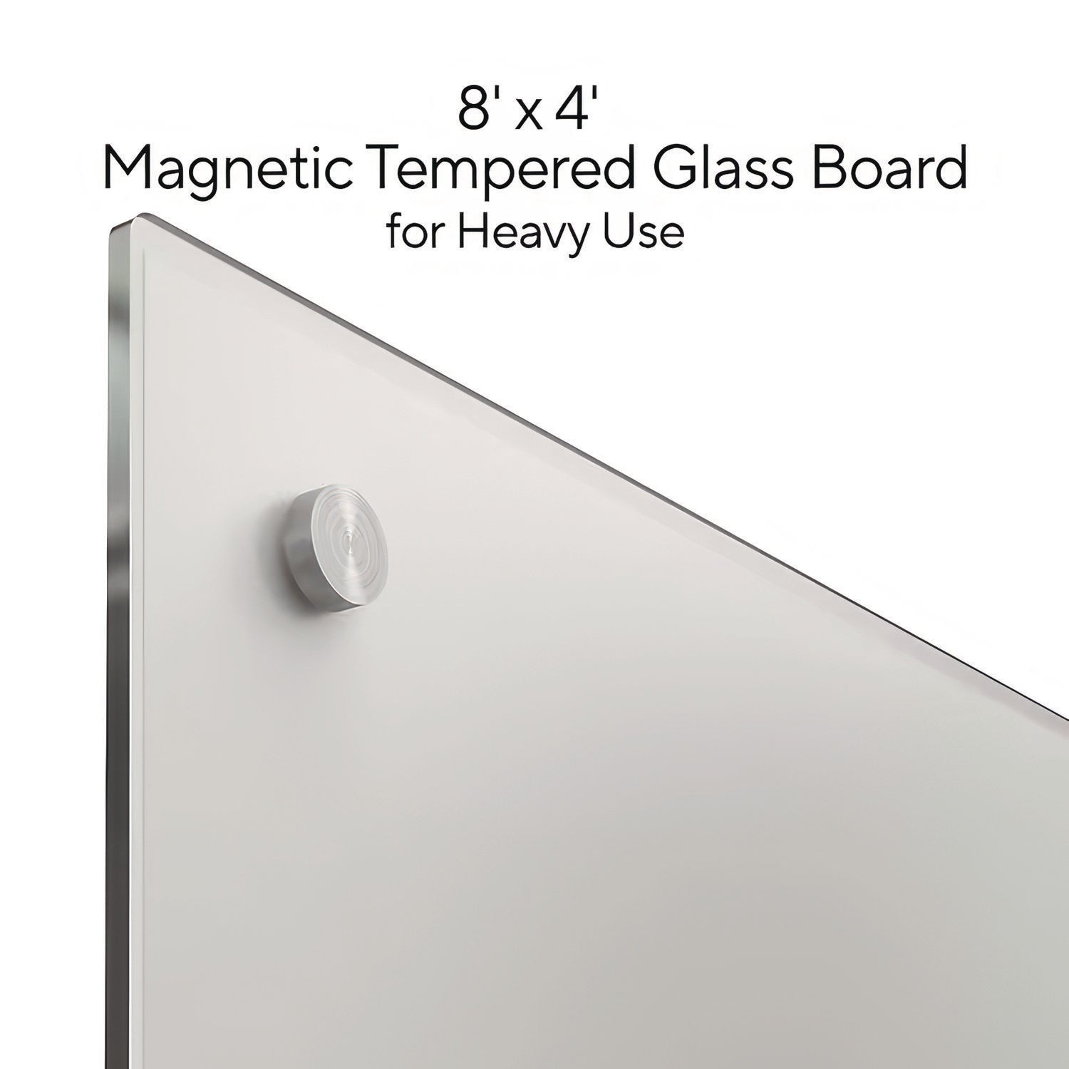 TRU RED™ Magnetic Tempered Glass Dry Erase Board, 96" x 48", White Surface
