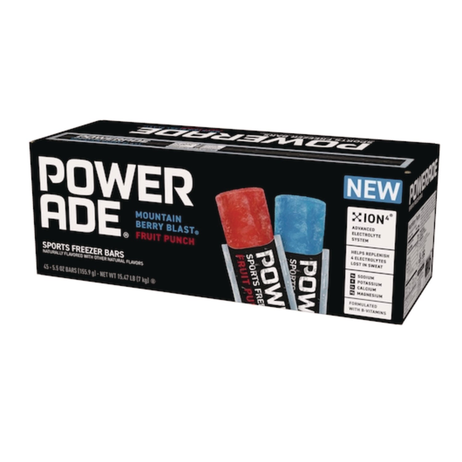 POWERADE® Sport Electrolytes Freezer Bars, Berry Blast, Fruit Punch, 5.5 oz, Bar, 45/Carton