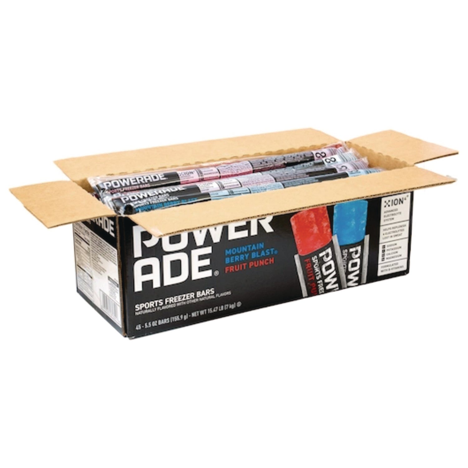 POWERADE® Sport Electrolytes Freezer Bars, Berry Blast, Fruit Punch, 5.5 oz, Bar, 45/Carton