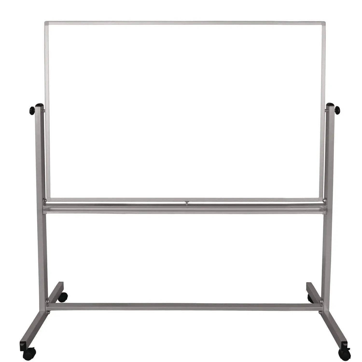 Luxor Mobile Magnetic Whiteboard, 60" x 40", White Surface, Silver Aluminum Frame