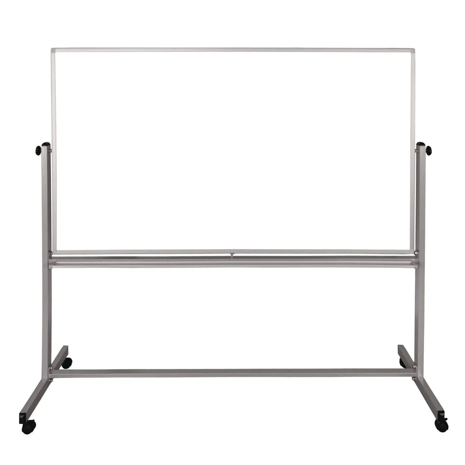 Luxor Mobile Magnetic Whiteboard, 72" x 40", White Surface, Silver Aluminum Frame