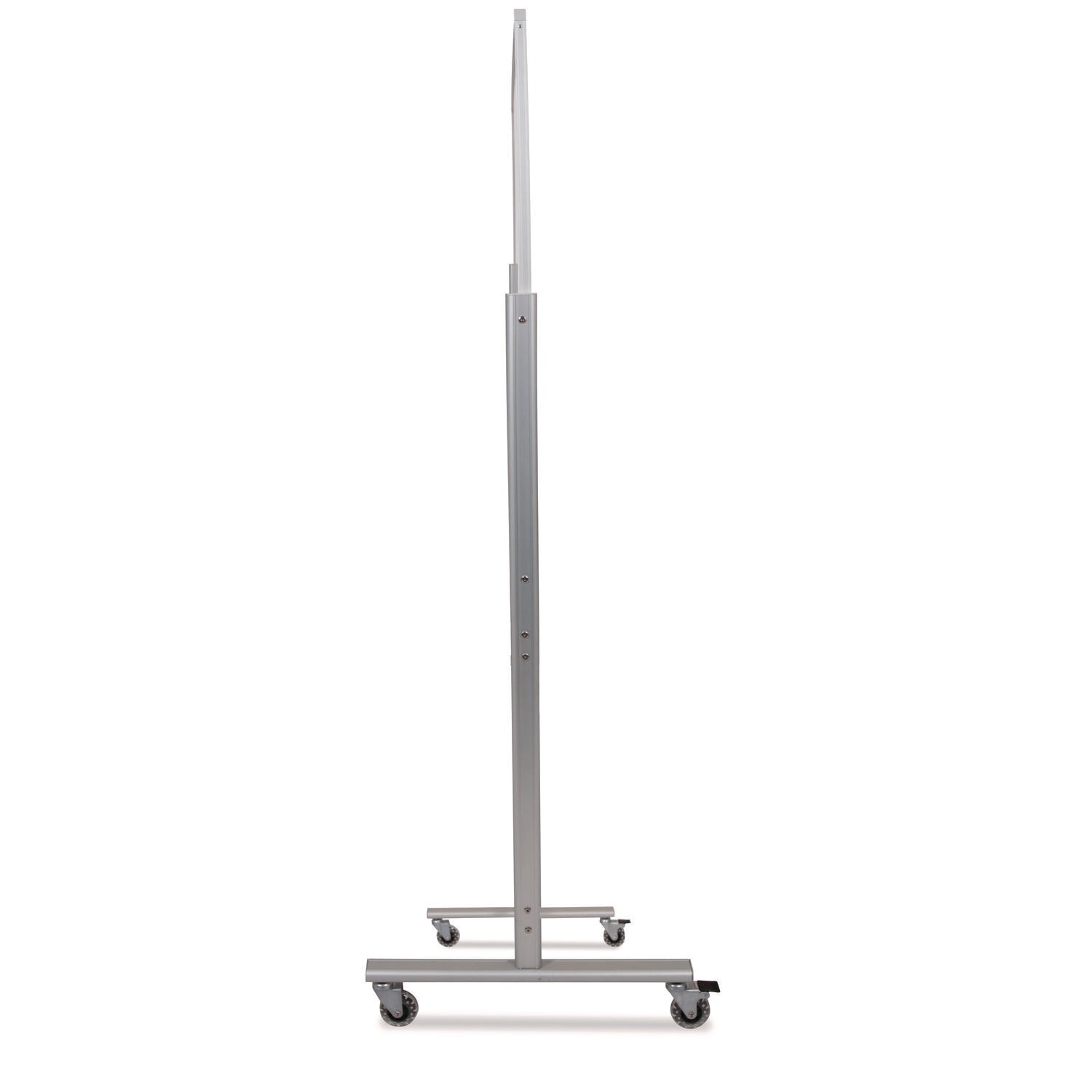 Luxor Mobile Magnetic Glass Dry Erase Board, 60" x 40", White Surface, Silver Aluminum Frame