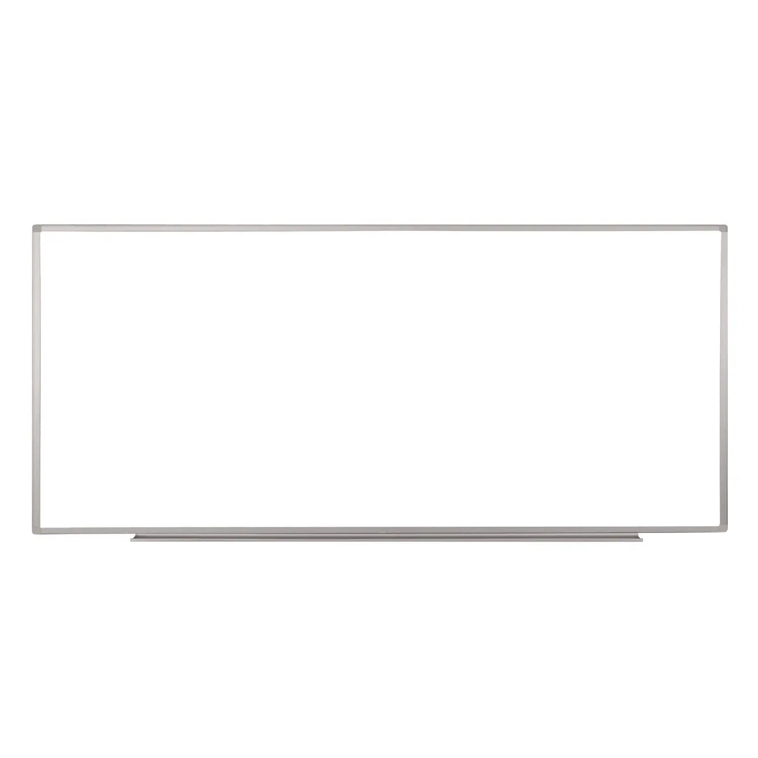 Luxor Wall-Mounted Magnetic Whiteboard, 96" x 40", White Surface, Silver Aluminum Frame