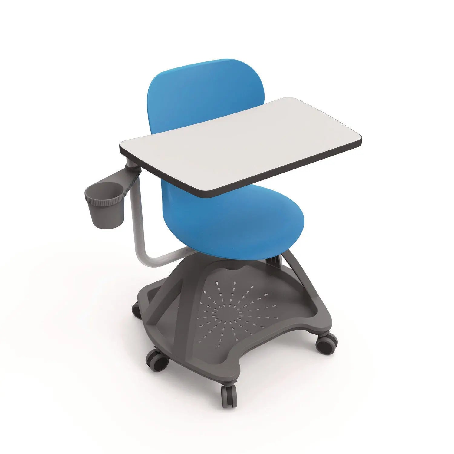 Luxor Classroom Series All-In-One Student Desk and Chair, Supports Up to 330 lb, 19" Seat Height, Blue Seat/Back, Gray Base