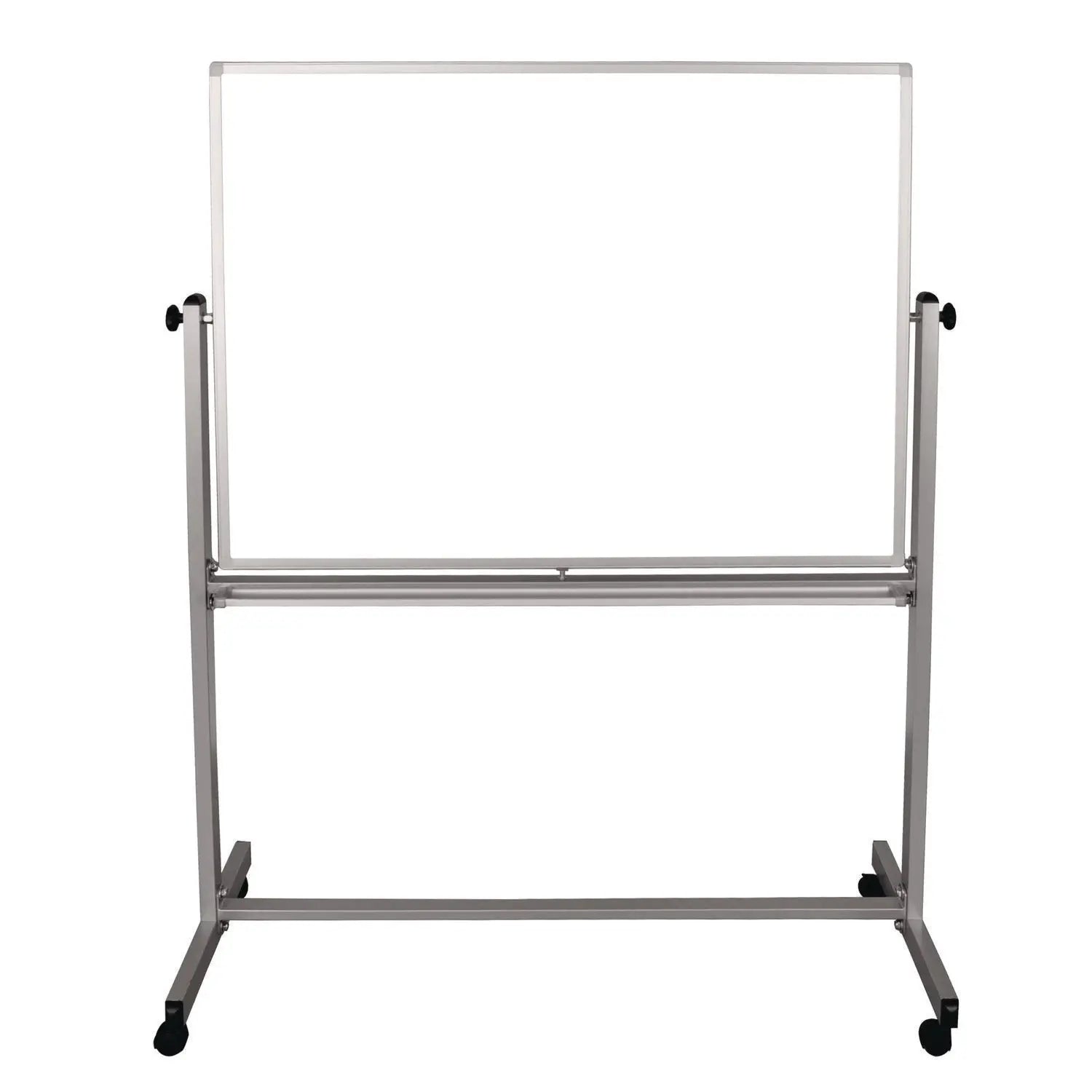 Luxor Mobile Magnetic Whiteboard, 48" x 36", White Surface, Silver Aluminum Frame