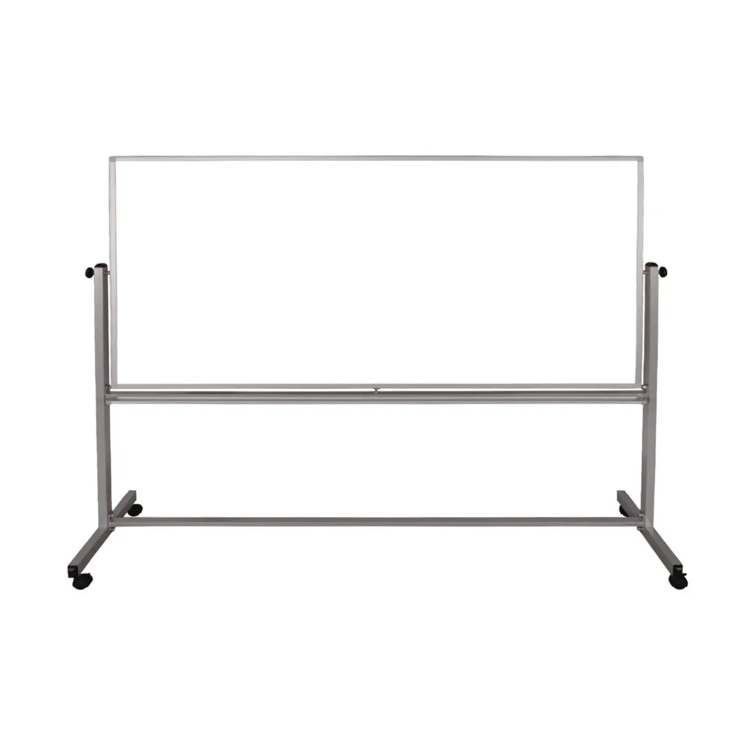 Luxor Mobile Magnetic Whiteboard, 96" x 40", White Surface, Silver Aluminum Frame