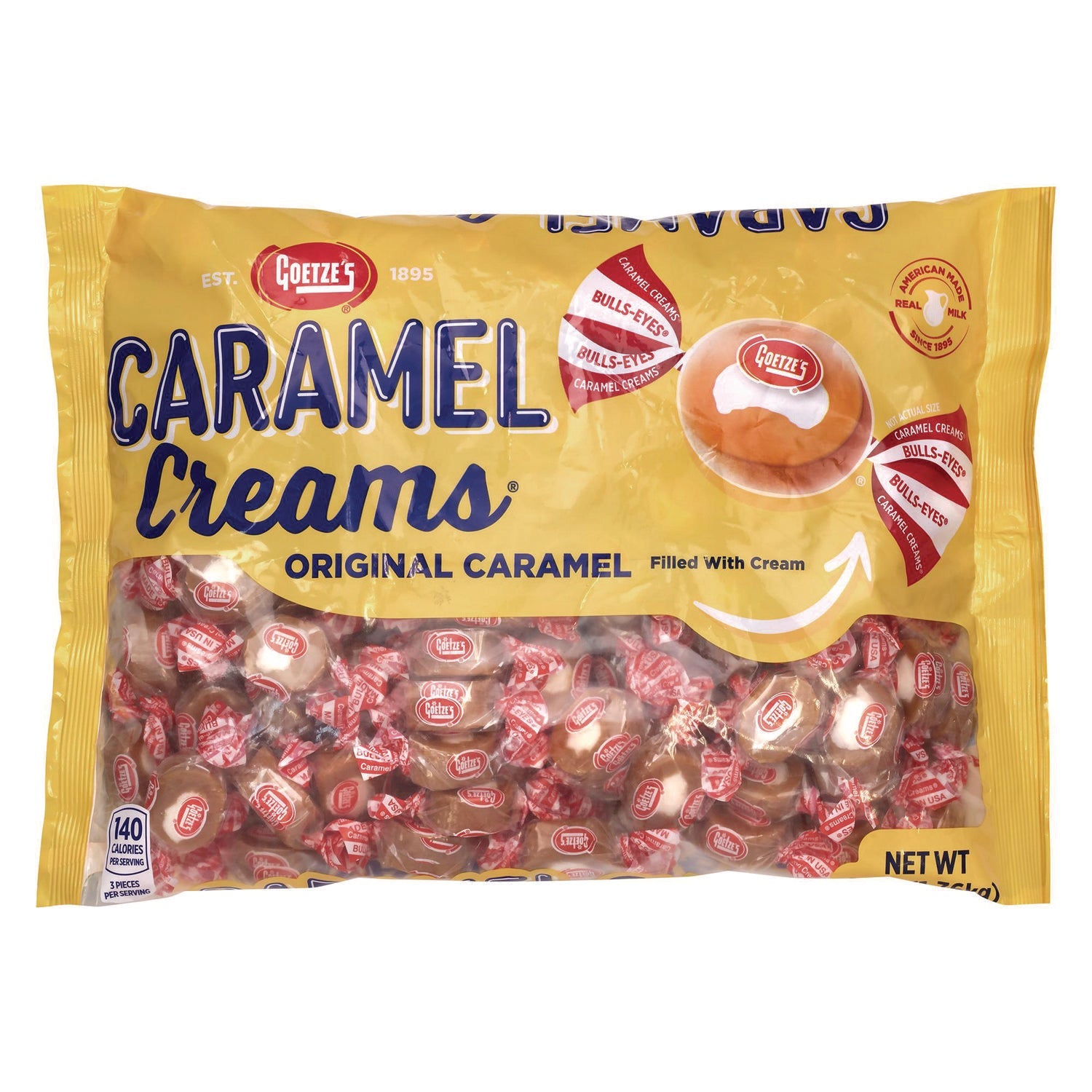 Goetze’s Caramel Creams Candy, Caramel, 48 oz Bag
