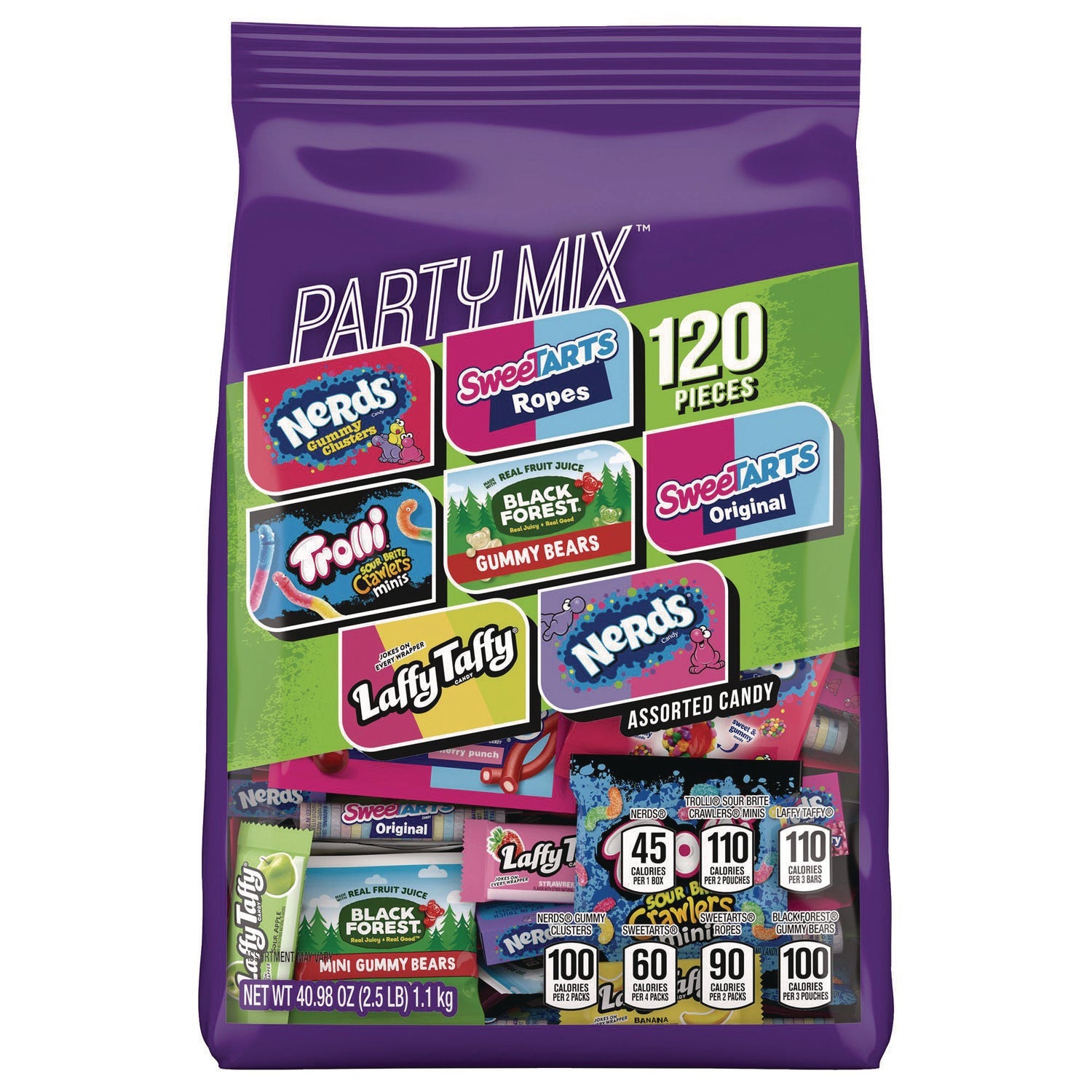 Ferrara® Party Mix Stand-Up Bag, 120 Pieces, Assorted Flavors, 2.5 lb Bag