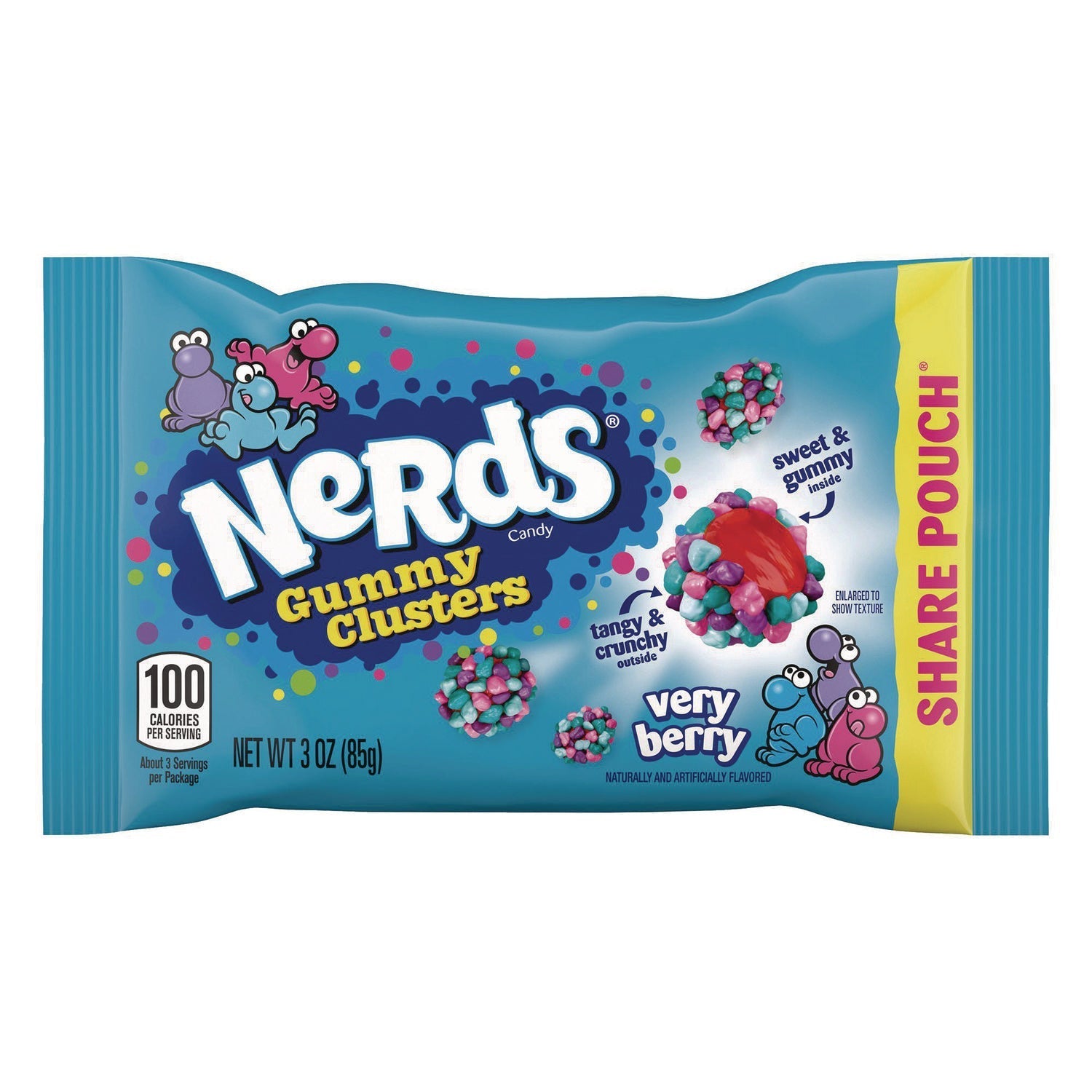 NERDS® Very Berry Clusters Share Pack, Berry, 3 oz Packet, 12/Carton