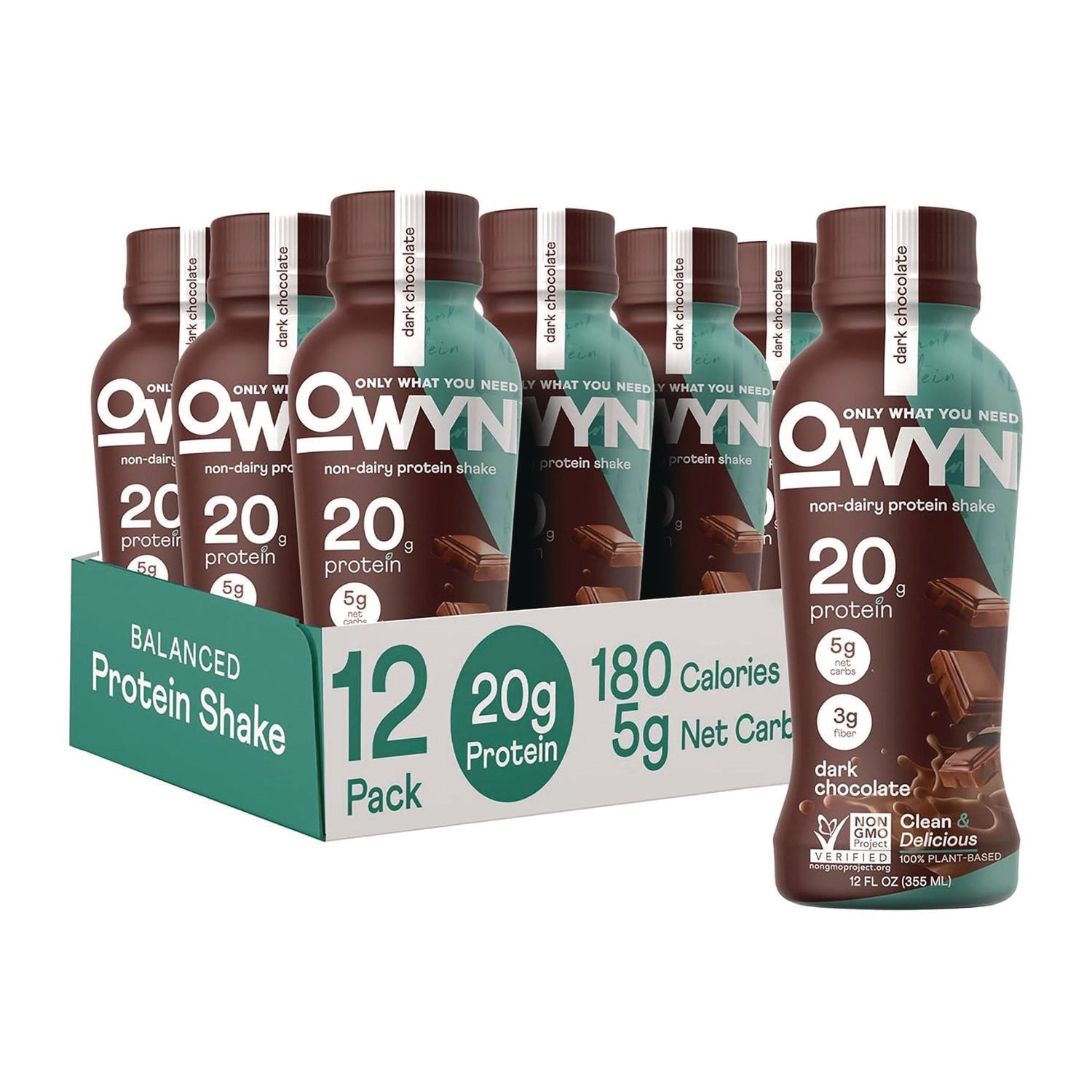 OWYN™ 20 g Protein Drink, Chocolate, 12 oz Bottle, 12/Carton
