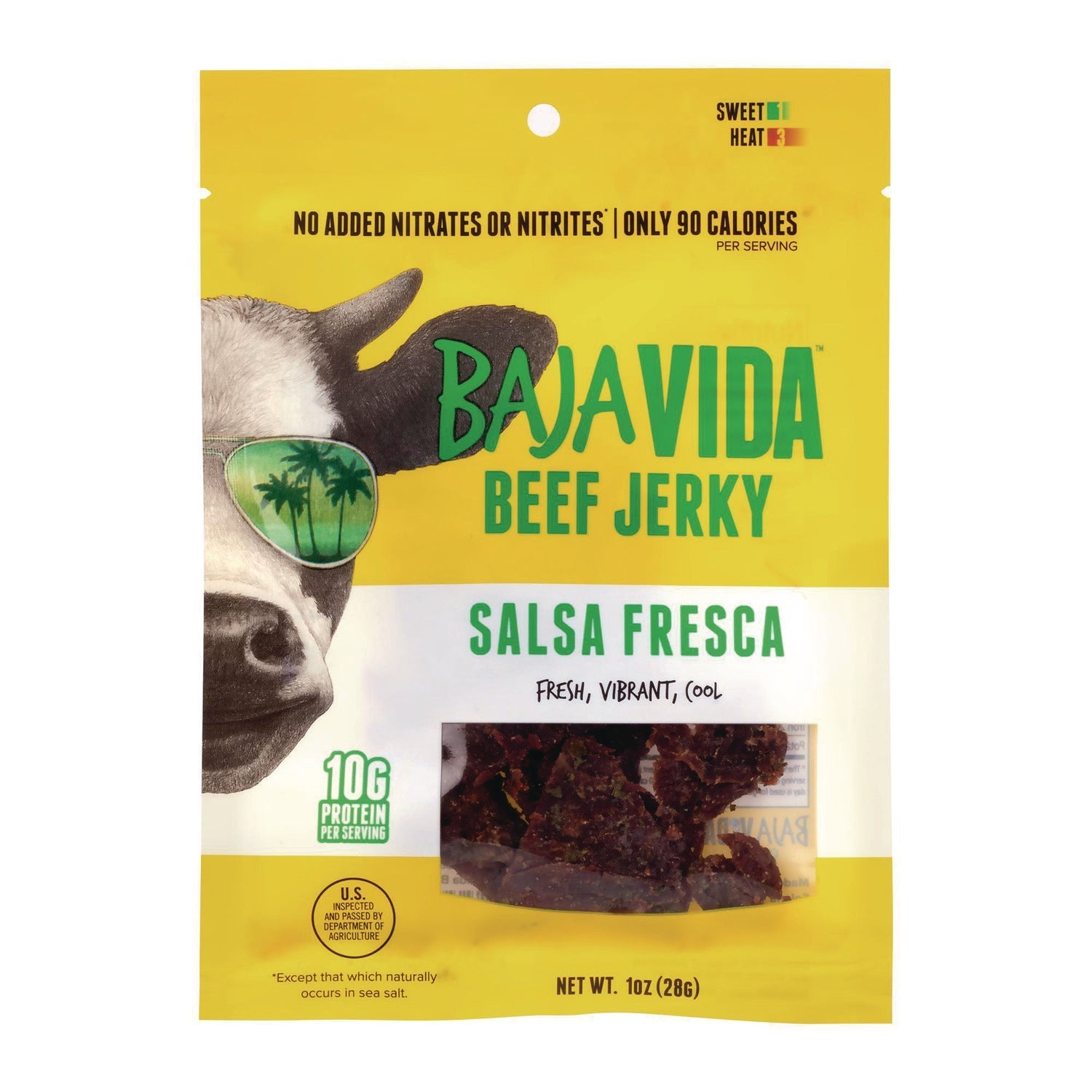 Baja Jerky Beef Jerky Salsa Fresca Snack Pack, Salsa Fresca, 1 oz Packet, 12/Carton