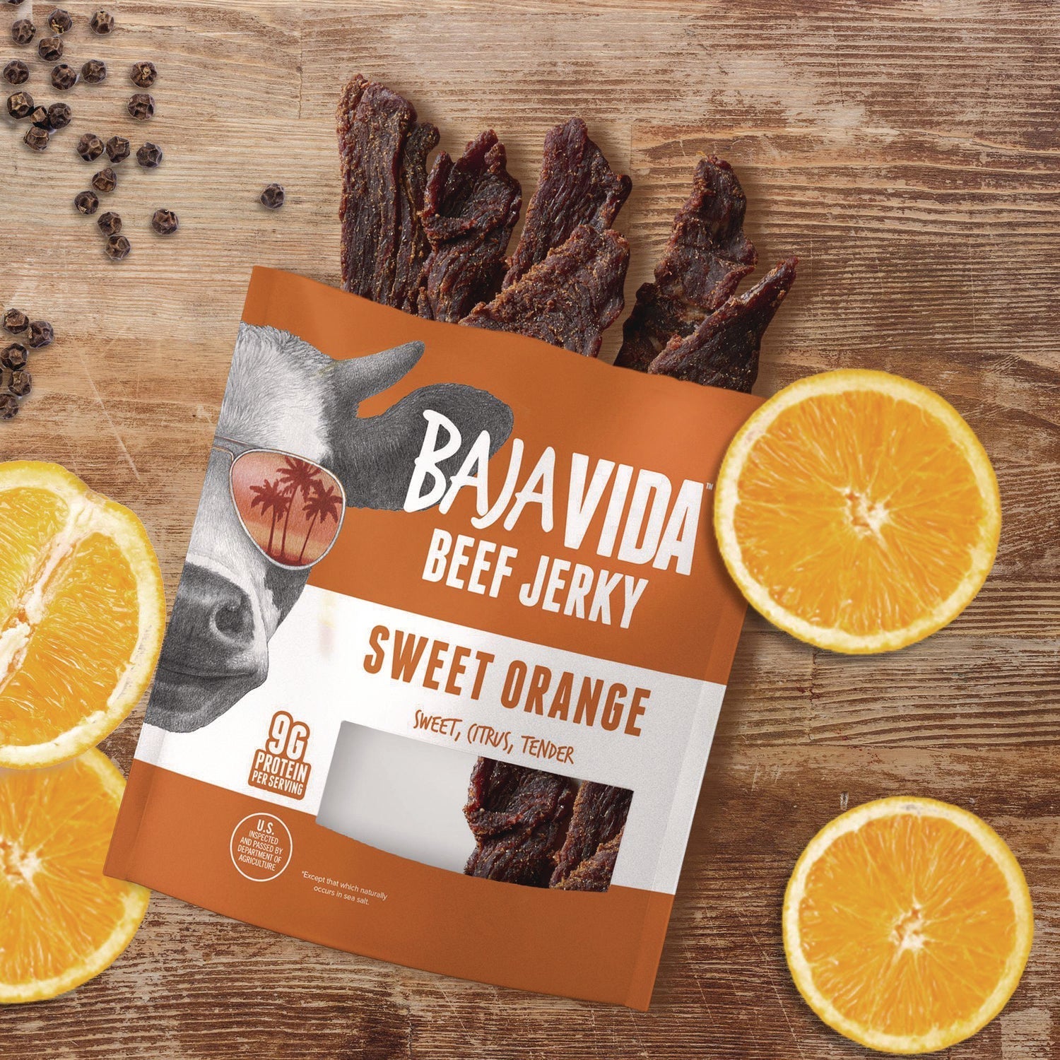 Baja Jerky Beef Jerky Sweet Orange Snack Pack, Sweet Orange, 1 oz Packet, 12/Carton