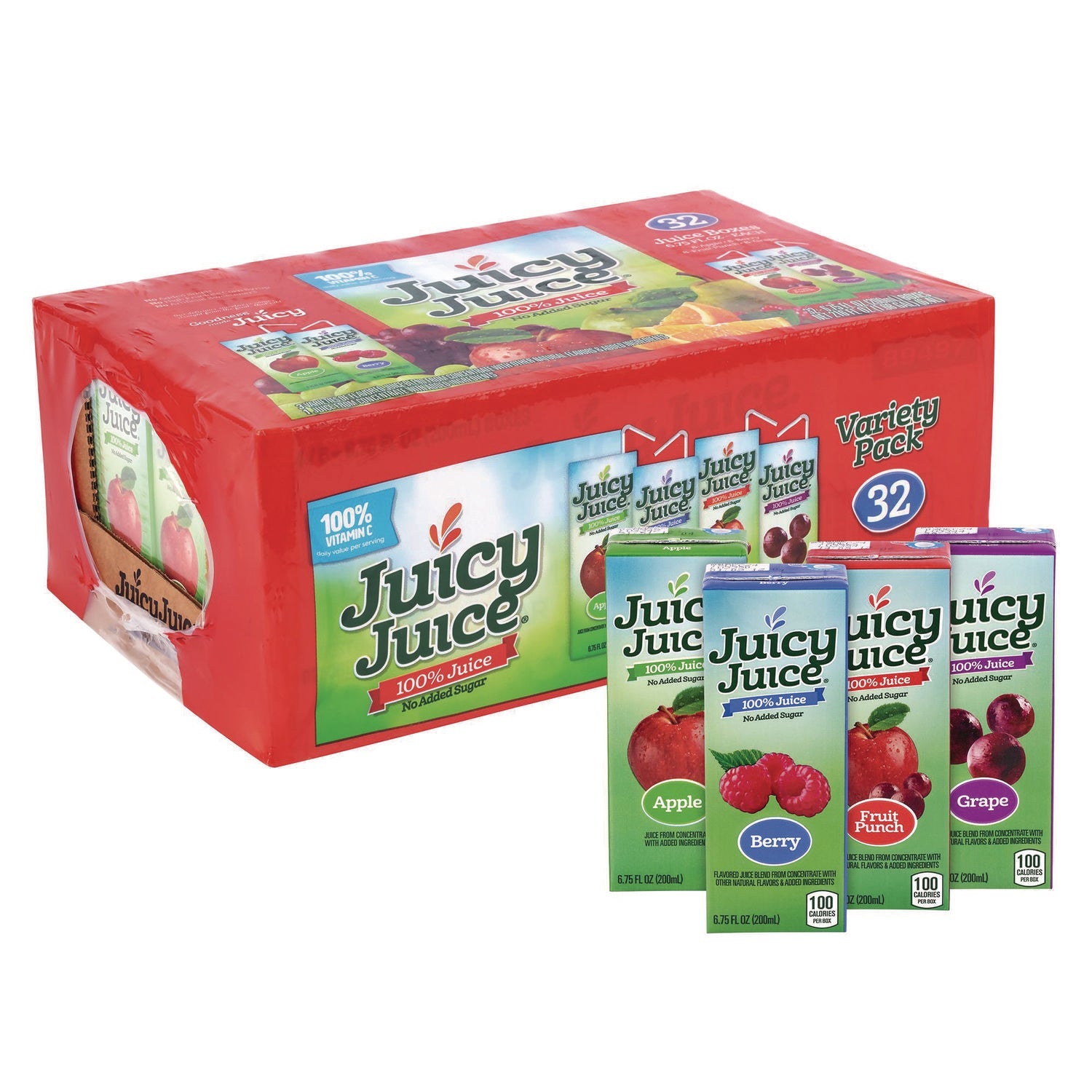 Juicy Juice® Juice Box Variety Pack, Assorted Flavors, 6.75 oz Box, 32/Carton