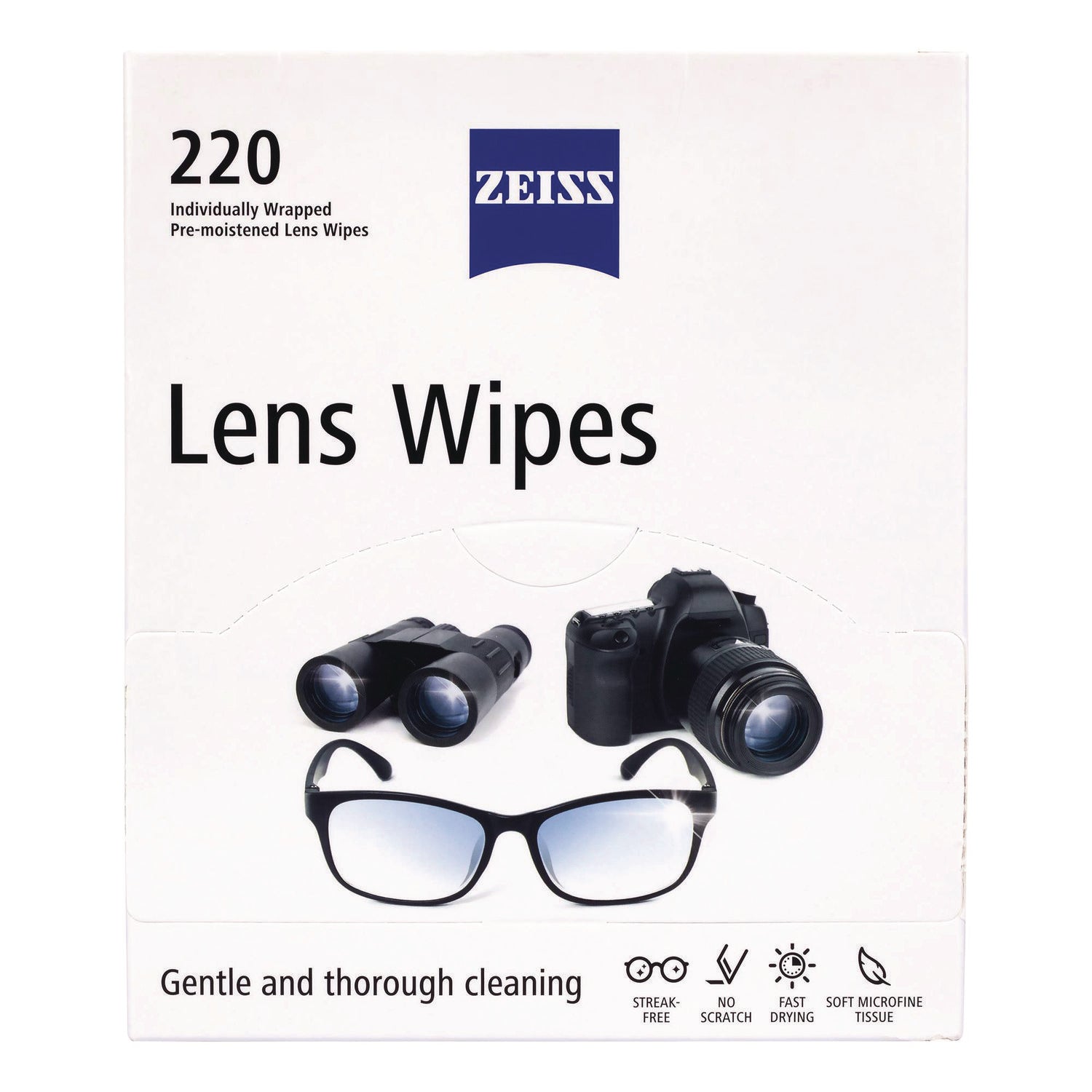ZEISS Lens Wipes, 6 x 5, 220/Carton - Bloom Skins