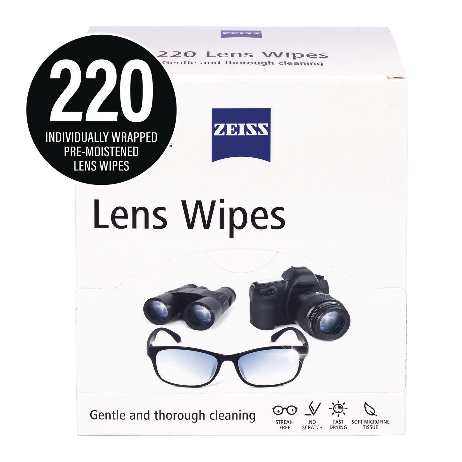 ZEISS Lens Wipes, 6 x 5, 220/Carton - Bloom Skins