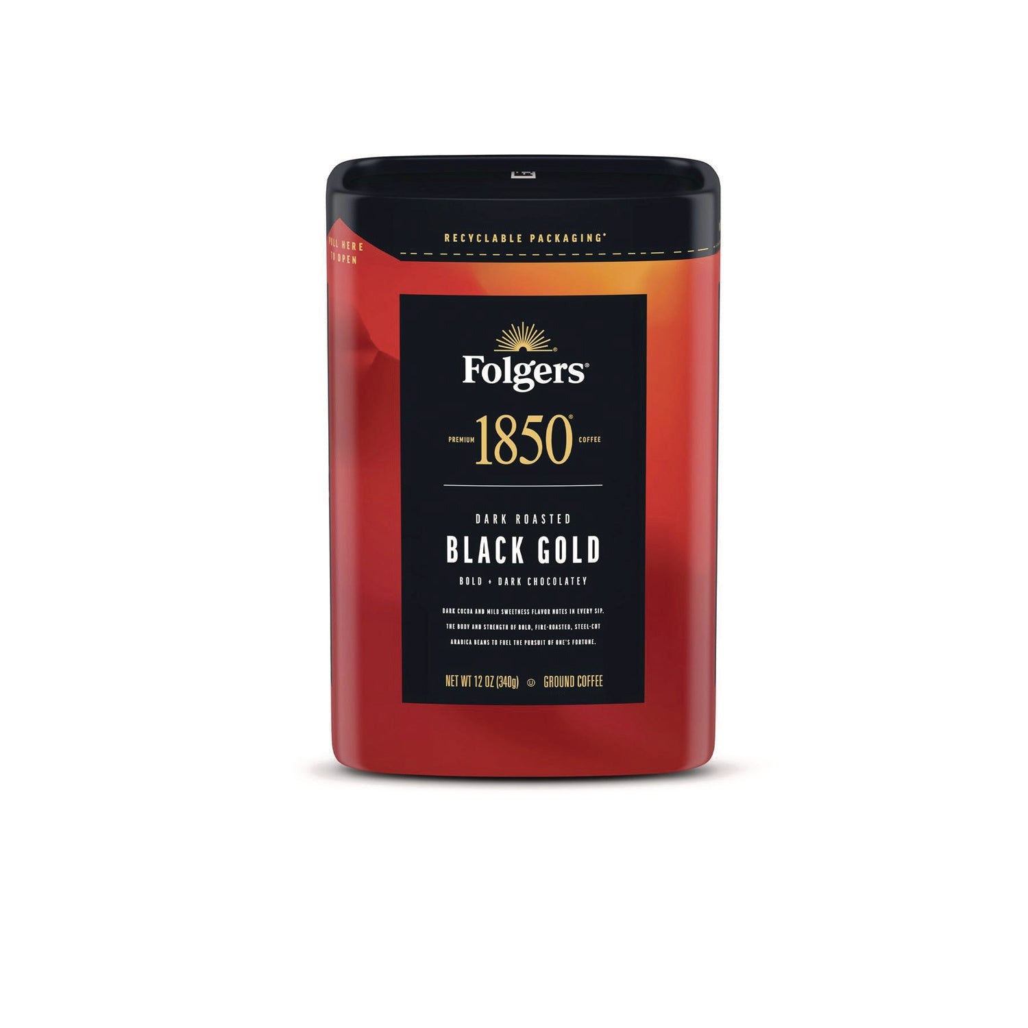 1850 Coffee, Black Gold, 12 oz Bag, 6/Carton