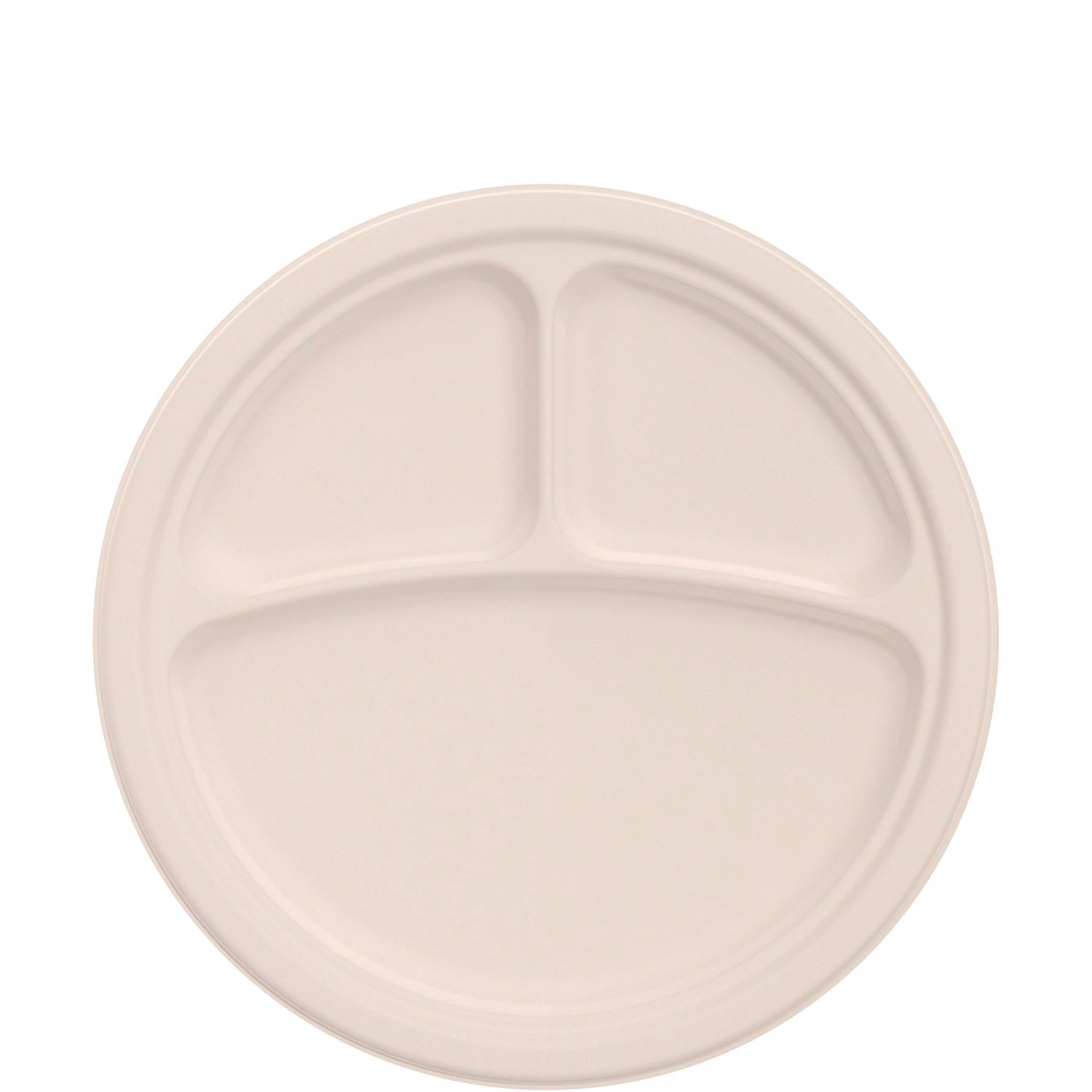 Dart® Compostable Molded Fiber Dinnerware, ProPlanet Seal, 3-Compartment Plate, 10.2" dia, Natural, 500/Carton