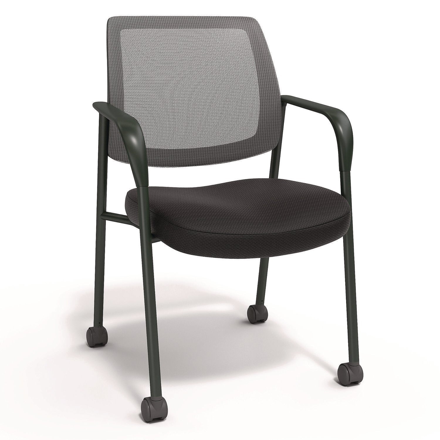 Alera® Wessex Mesh Fabric Guest Chair, 24.41 x 23.62 x 35.04, Black Seat, Black Back, Black Base