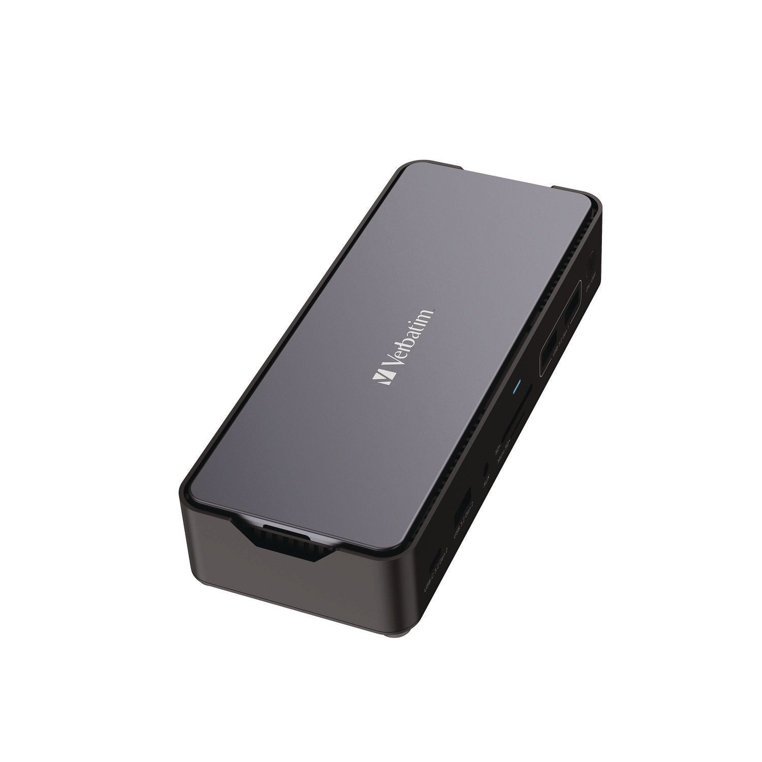 Verbatim® USB-C Pro Docking Station 15-in-1 256GB Vi3000 SSD, Audio/DisplayPort/HDMI/Micro SD/RJ45/SD/USB-A/USB-C, Gray